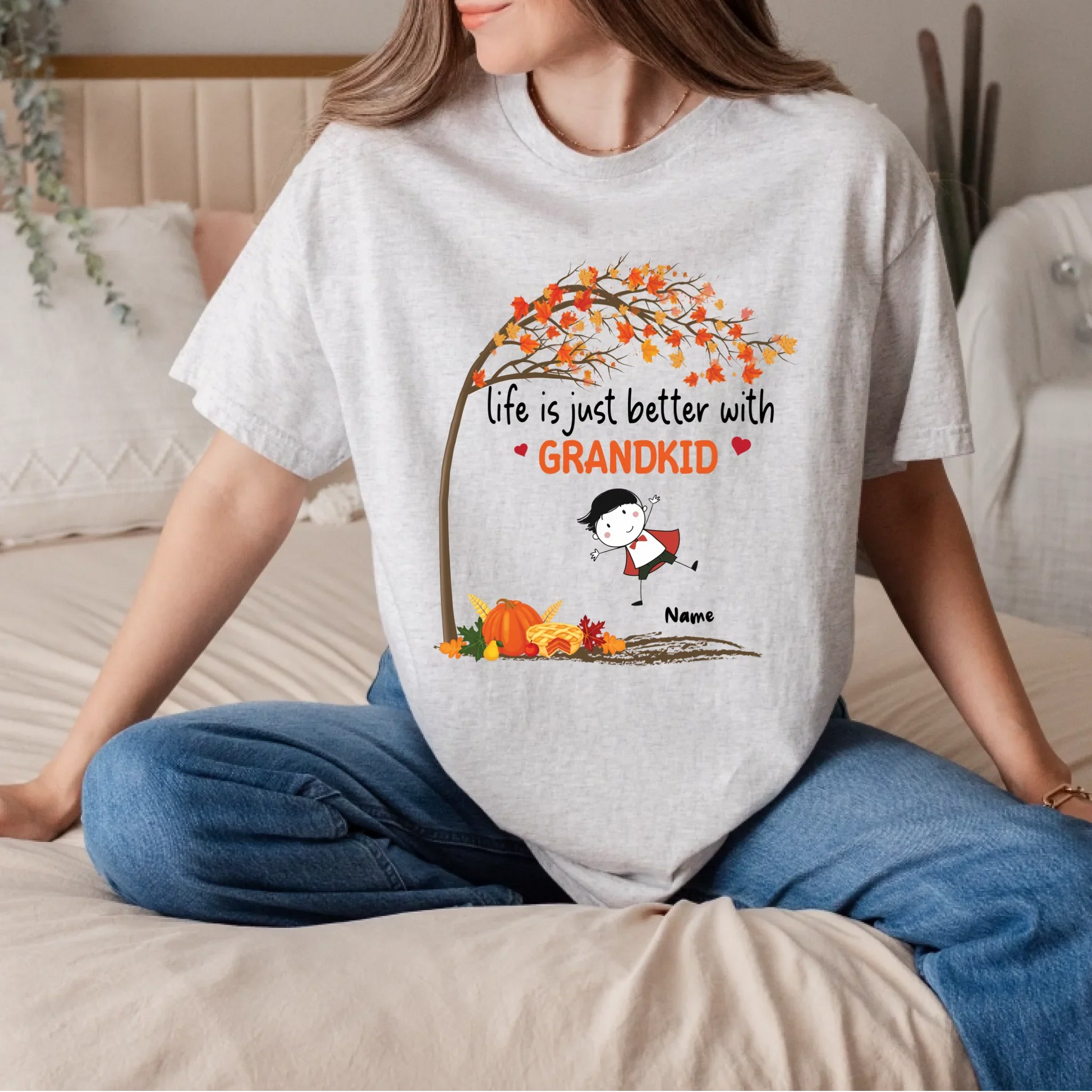 Personalized Thanksgiving Grandma Shirt – Life Is Better With Grandkids – Custom Characters & Names Hoodie,... (Image 4)