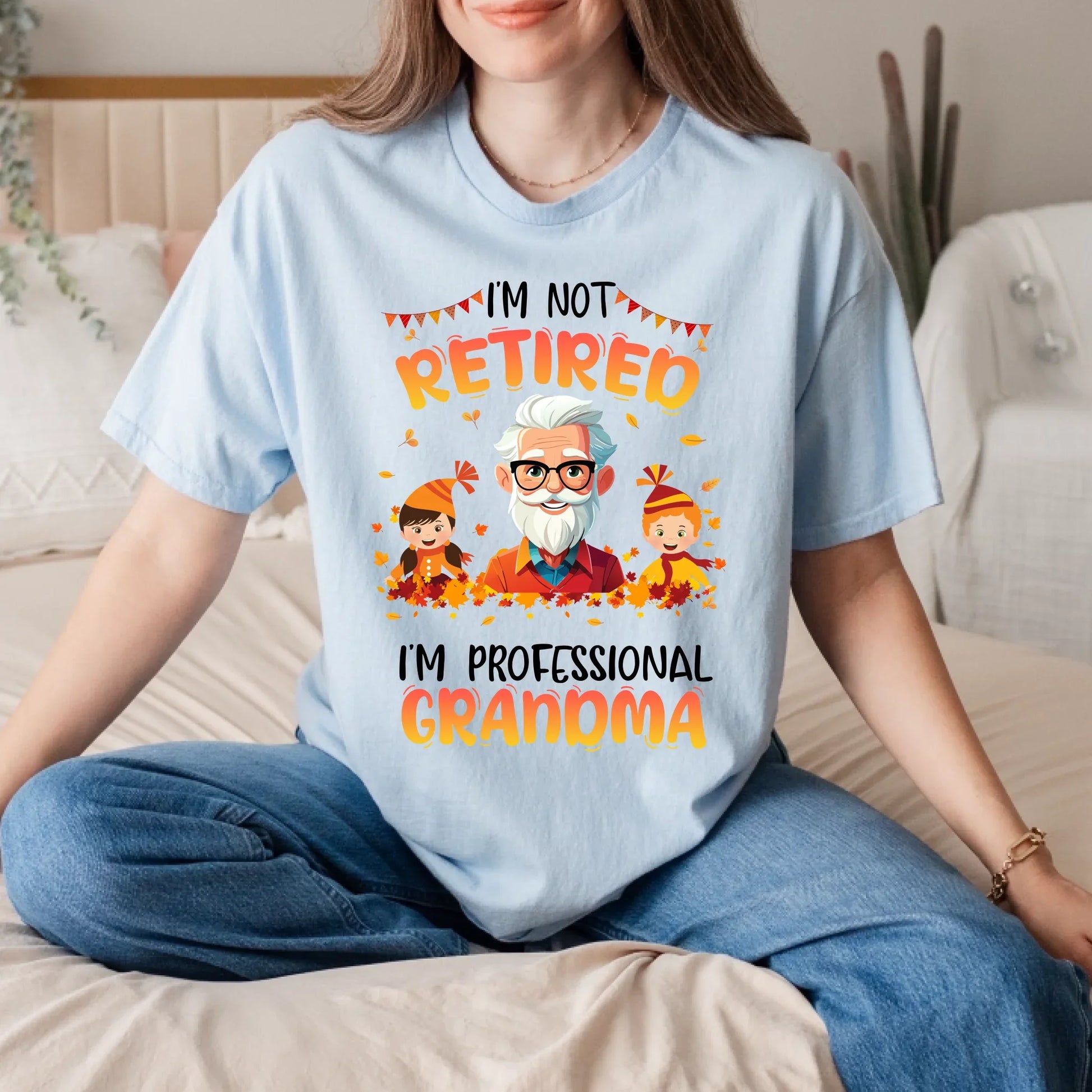 Personalized Thanksgiving Shirt for Grandma & Grandpa – Custom Names & Characters – I'm Not Retired I'm a... (Image 4)