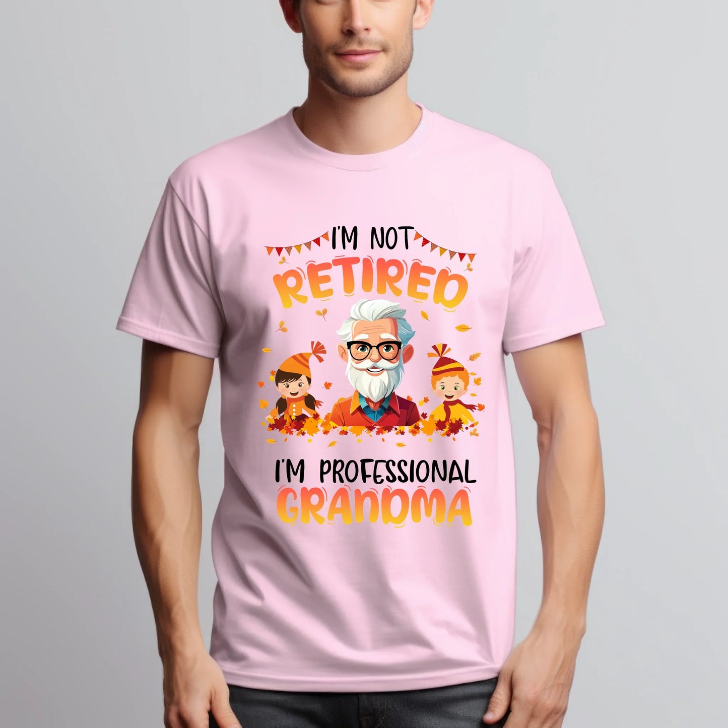 Personalized Thanksgiving Shirt for Grandma & Grandpa – Custom Names & Characters – I'm Not Retired I'm a... (Image 3)