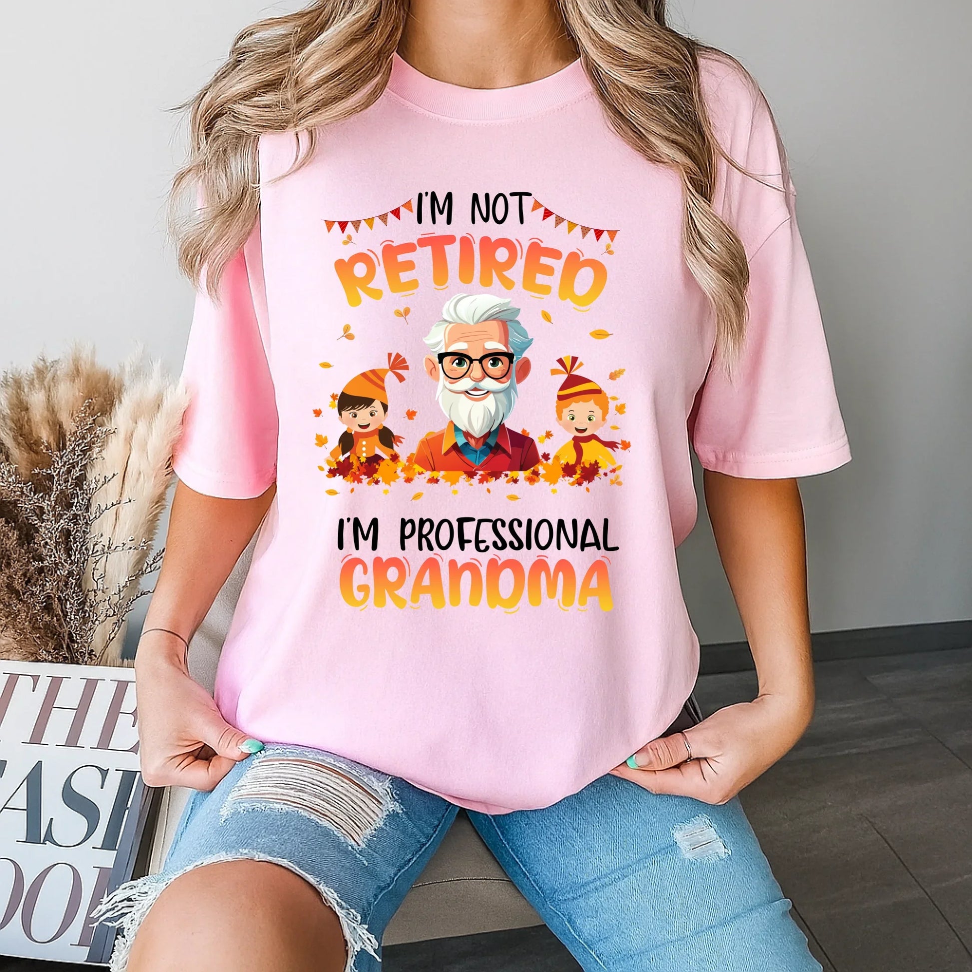 Personalized Thanksgiving Shirt for Grandma & Grandpa – Custom Names & Characters – I'm Not Retired I'm a... (Image 2)
