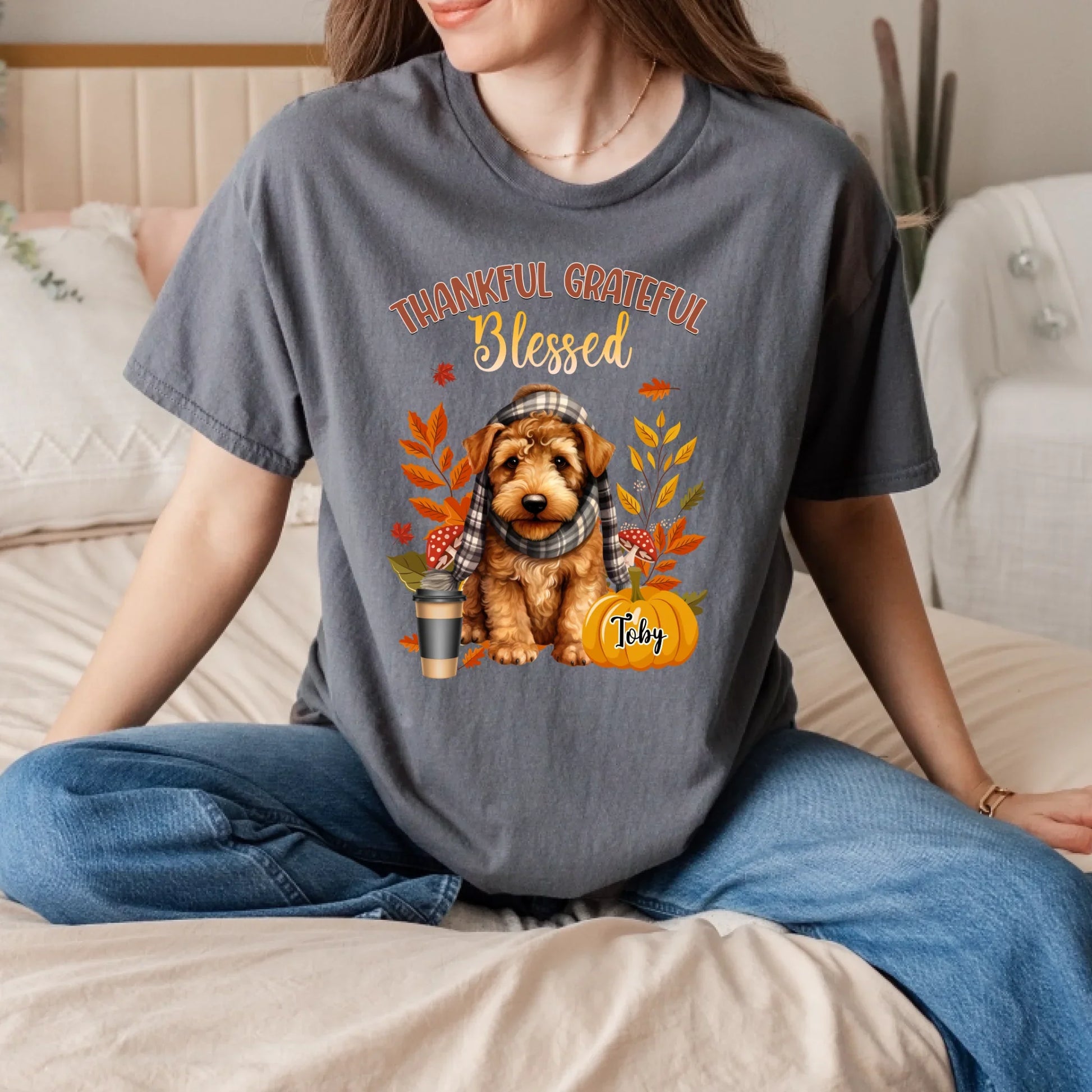 Thankful Grateful Blessed – Custom Dog Thanksgiving Shirt with Pet Name Hoodie, Sweatshirt | InkThreadWorks.com (Image 3)