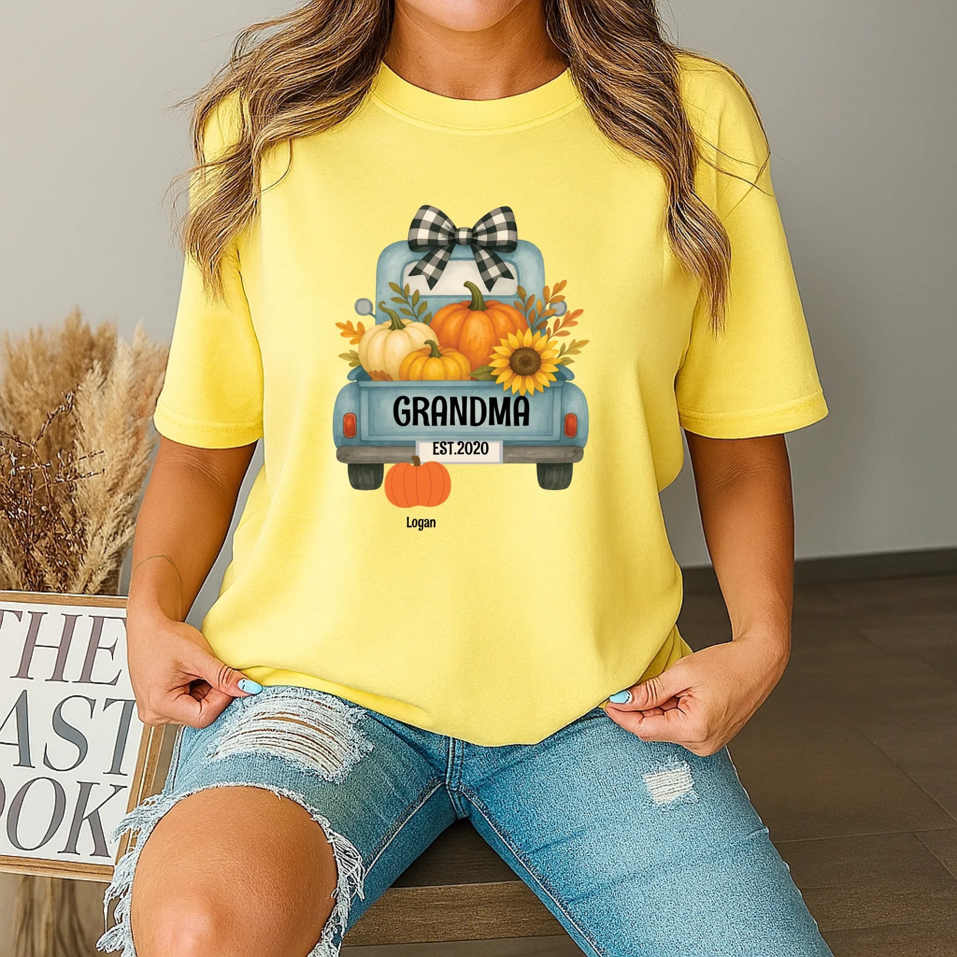 Personalized Nana Fall Shirt – Custom Family Names Pumpkin Truck Tee Hoodie, Sweatshirt | InkThreadWorks.com (Image 4)