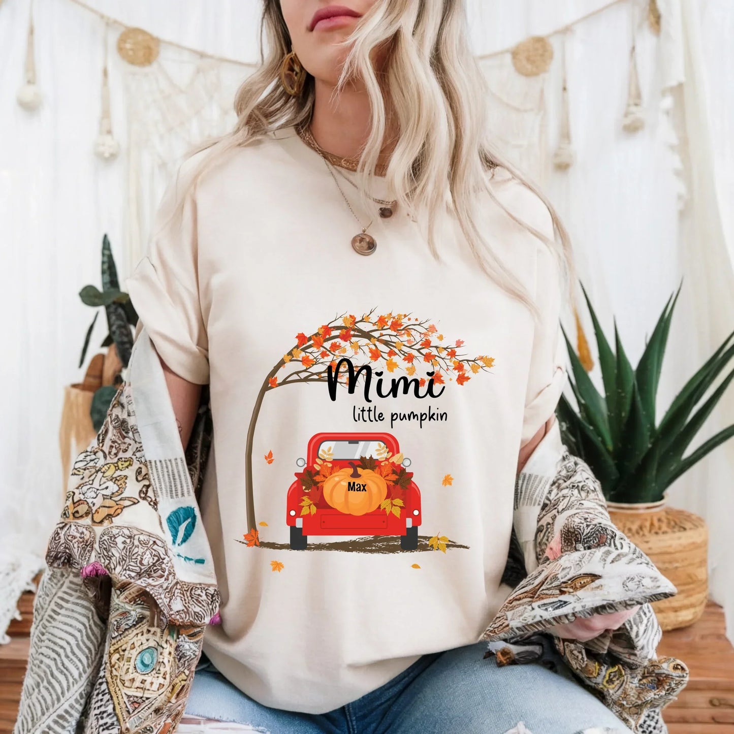 Personalized One Thankful Mommy Shirt – Custom Family Names Fall Tee Hoodie, Sweatshirt | InkThreadWorks.com (Image 2)
