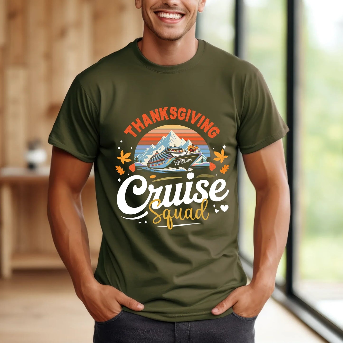 Thanksgiving Cruise Squad Shirt – Personalized Cruise Group T-Shirt with Custom Name Hoodie, Sweatshirt (Image 3)