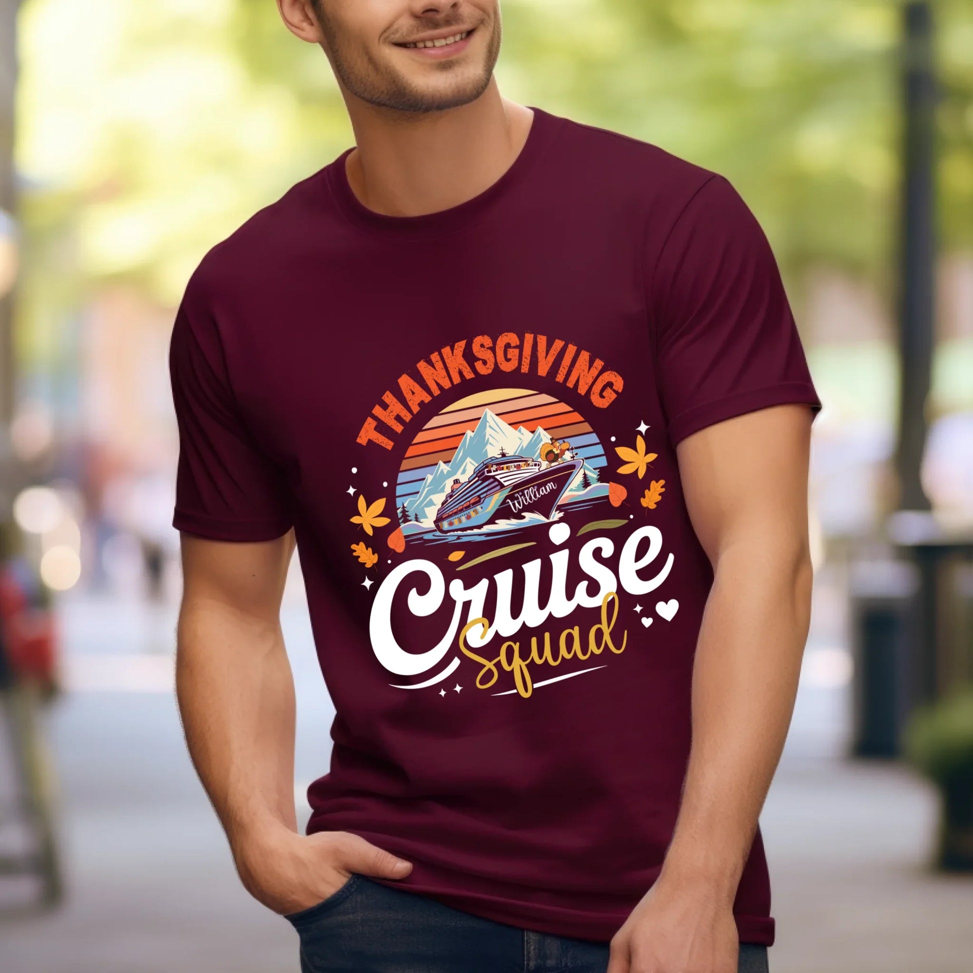 Thanksgiving Cruise Squad Shirt – Personalized Cruise Group T-Shirt with Custom Name Hoodie, Sweatshirt (Image 4)