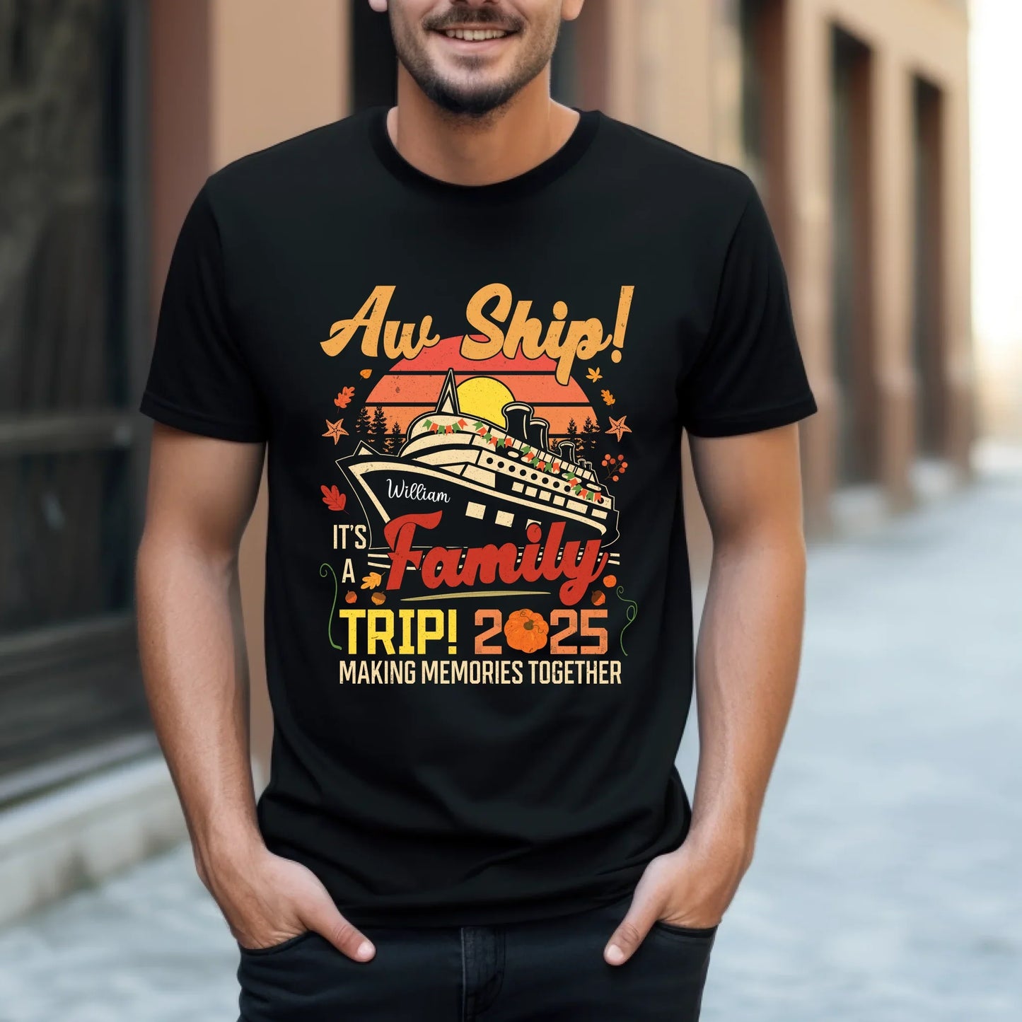Thanksgiving Family Cruise Shirt 2025 – Personalized Family Trip T-Shirt with Custom Name Hoodie, Sweatshirt (Image 1)