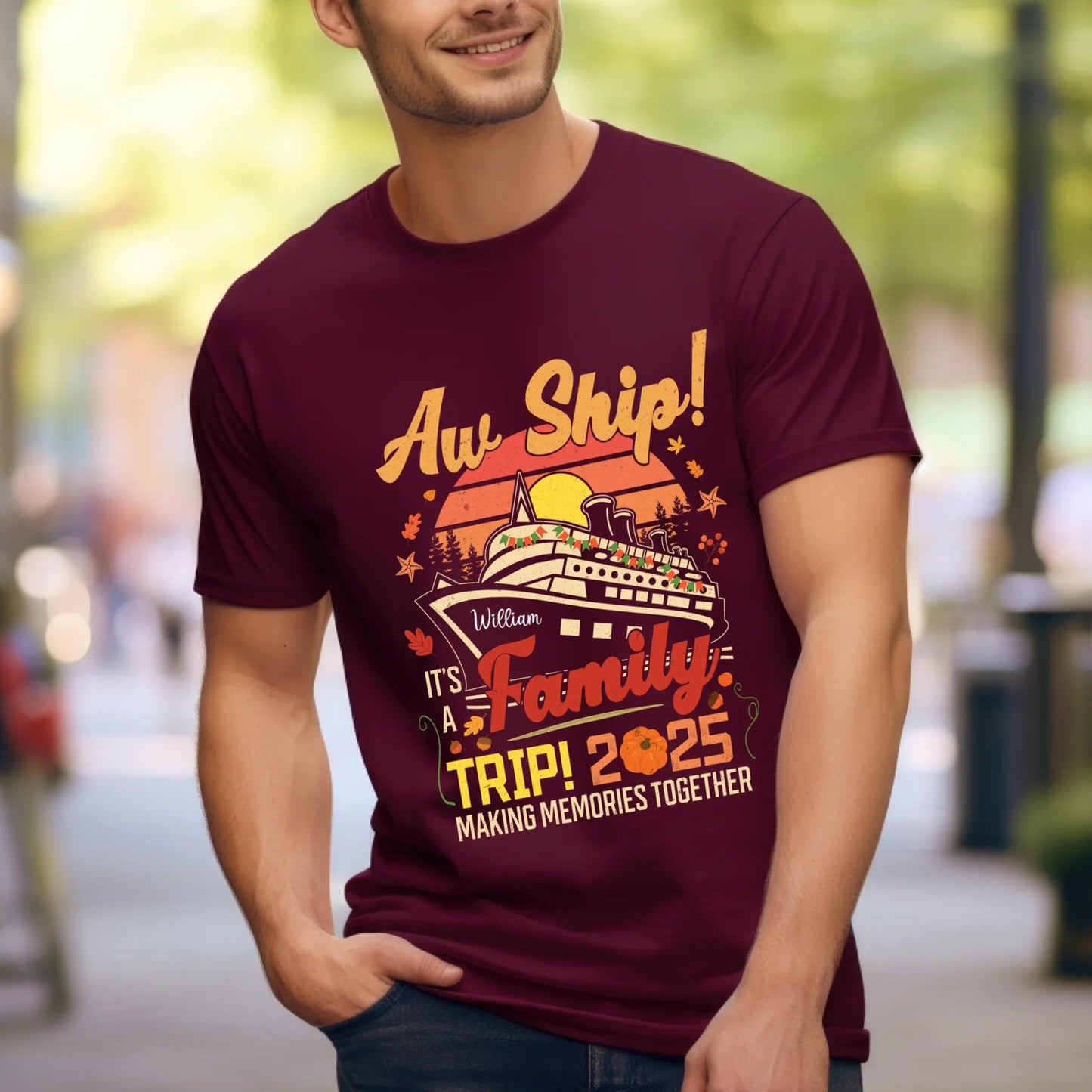 Thanksgiving Family Cruise Shirt 2025 – Personalized Family Trip T-Shirt with Custom Name Hoodie, Sweatshirt (Image 4)