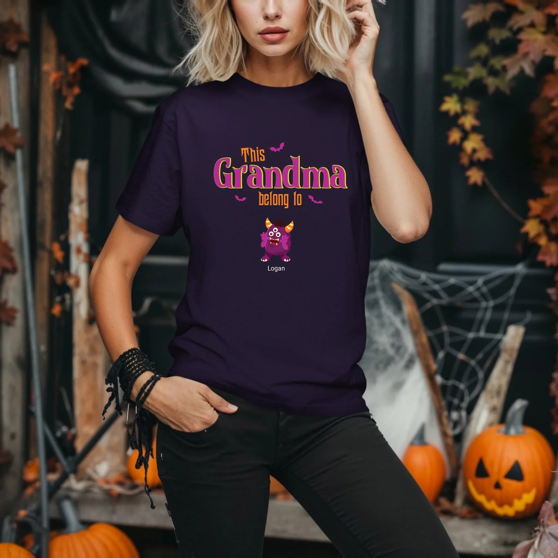 Personalized Grandma & Mommy Halloween Shirt – Custom Names & Monsters Hoodie, Sweatshirt | InkThreadWorks.com (Image 3)