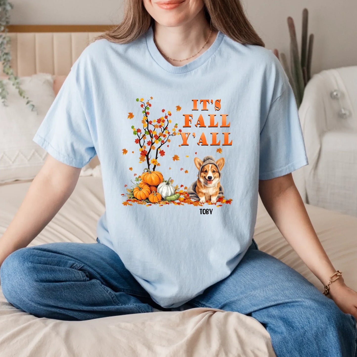 Personalized Thanksgiving Pet Shirt – Custom Dog Names & Breeds – It’s Fall Y’all Hoodie, Sweatshirt (Image 3)