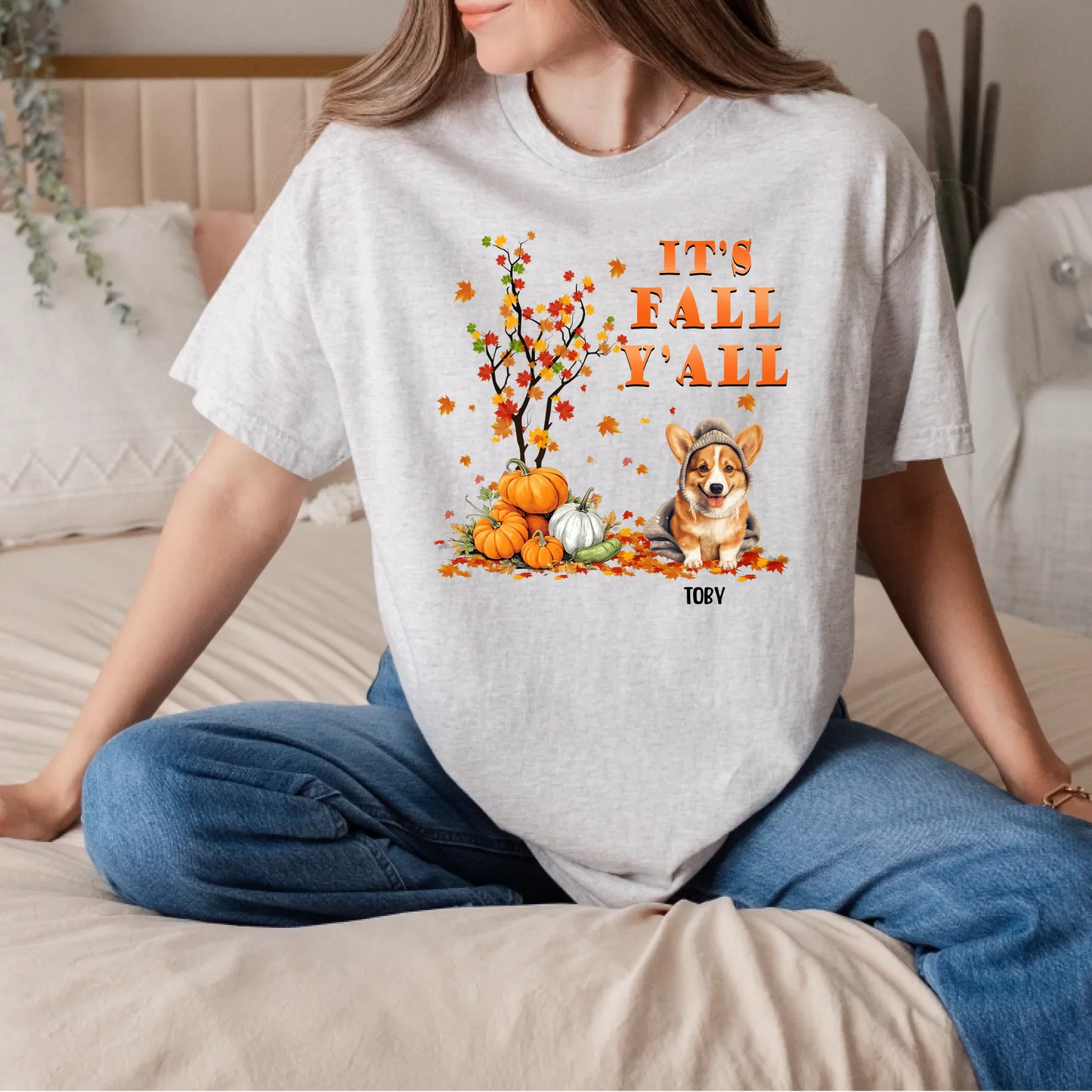 Personalized Thanksgiving Pet Shirt – Custom Dog Names & Breeds – It’s Fall Y’all Hoodie, Sweatshirt (Image 5)
