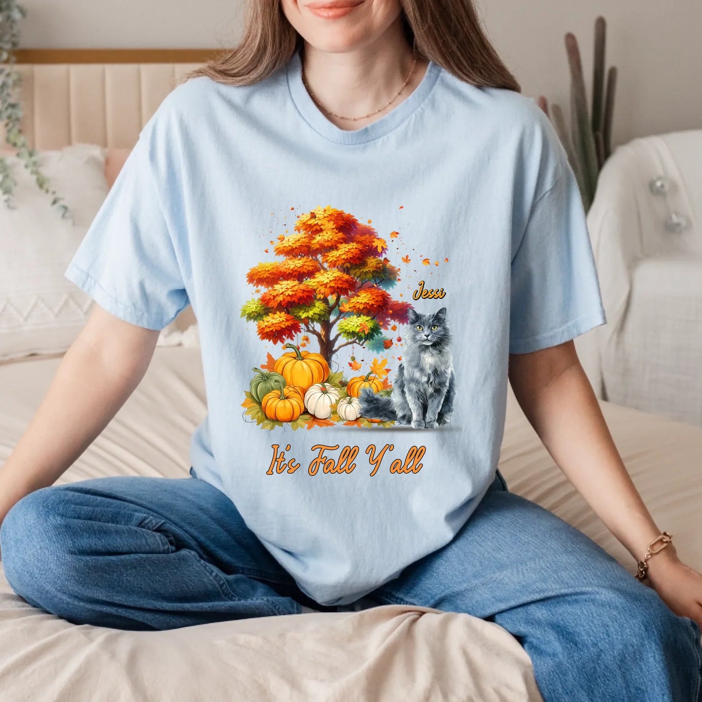 Personalized Pet Breed & Name Fall Shirt – Custom Thanksgiving Gift for Cat & Dog Lovers Hoodie, Sweatshirt (Image 3)