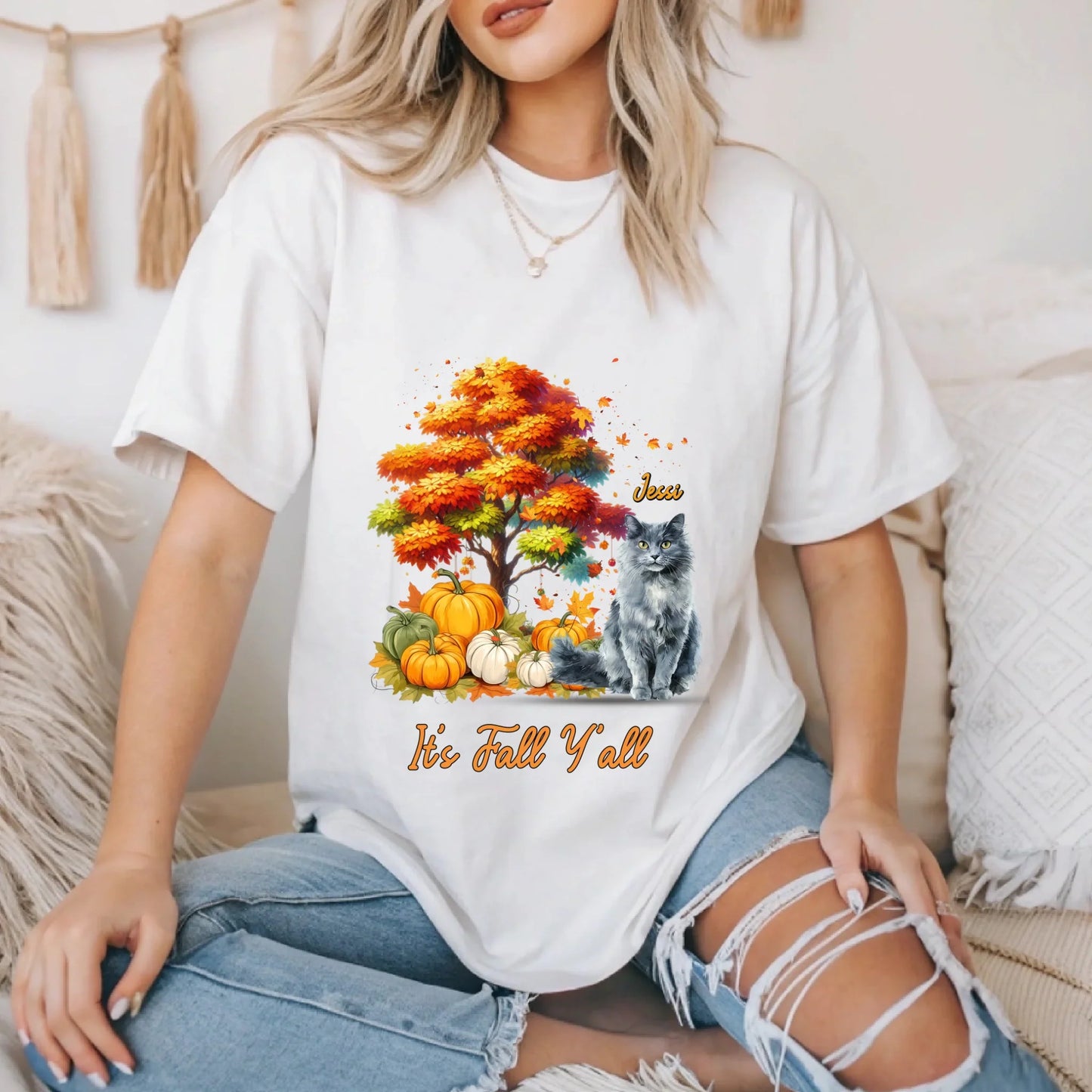 Personalized Pet Breed & Name Fall Shirt – Custom Thanksgiving Gift for Cat & Dog Lovers Hoodie, Sweatshirt (Image 4)