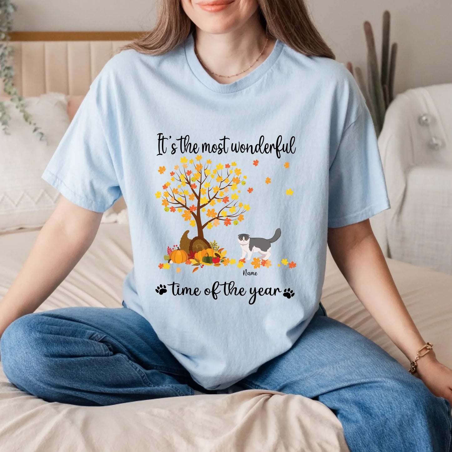 Personalized Thanksgiving Cat Shirt – The Most Wonderful Time of the Year – Custom Cat Names & Breeds Hoodie,... (Image 3)