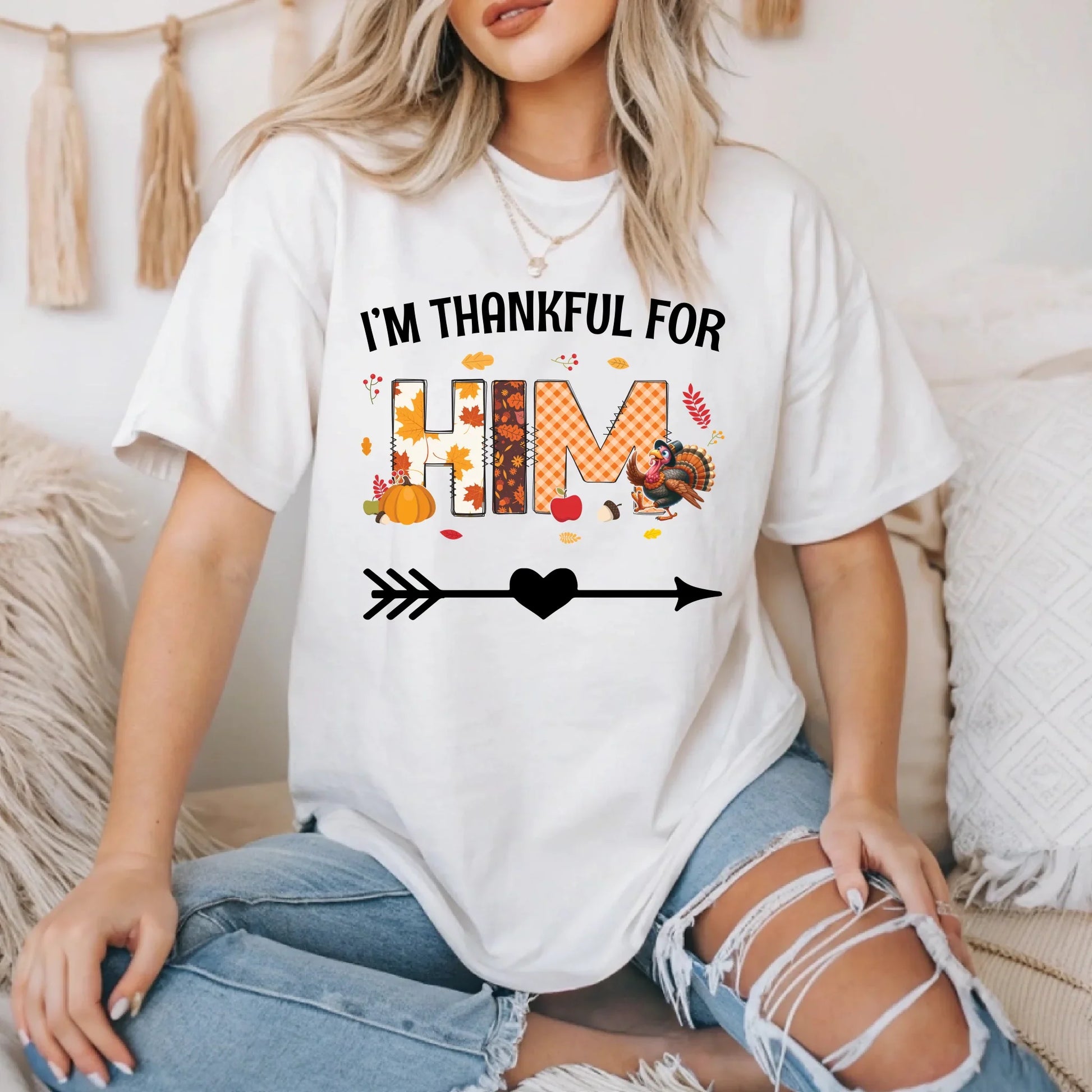 Personalized Couple Shirt – I’m Thankful for Him/Her – Custom Names Hoodie, Sweatshirt | InkThreadWorks.com (Image 2)