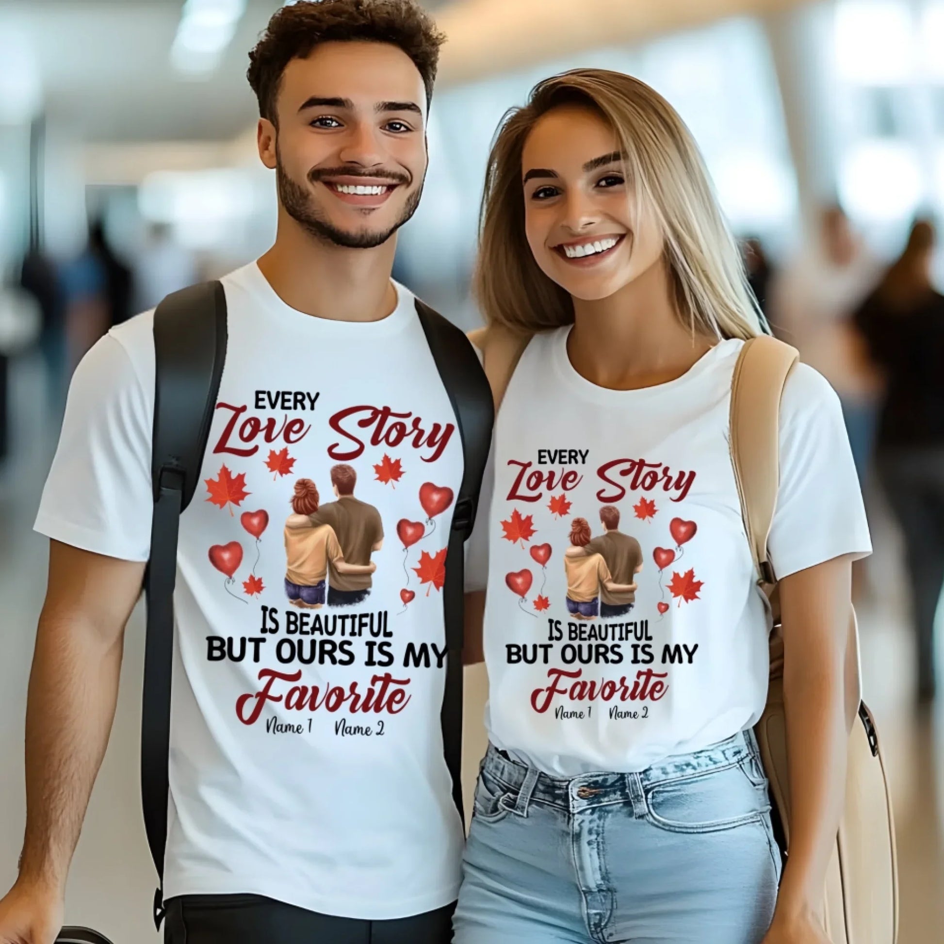 Personalized Couple Shirt – Every Love Story Is Beautiful, Ours Is My Favorite Hoodie, Sweatshirt (Image 1)