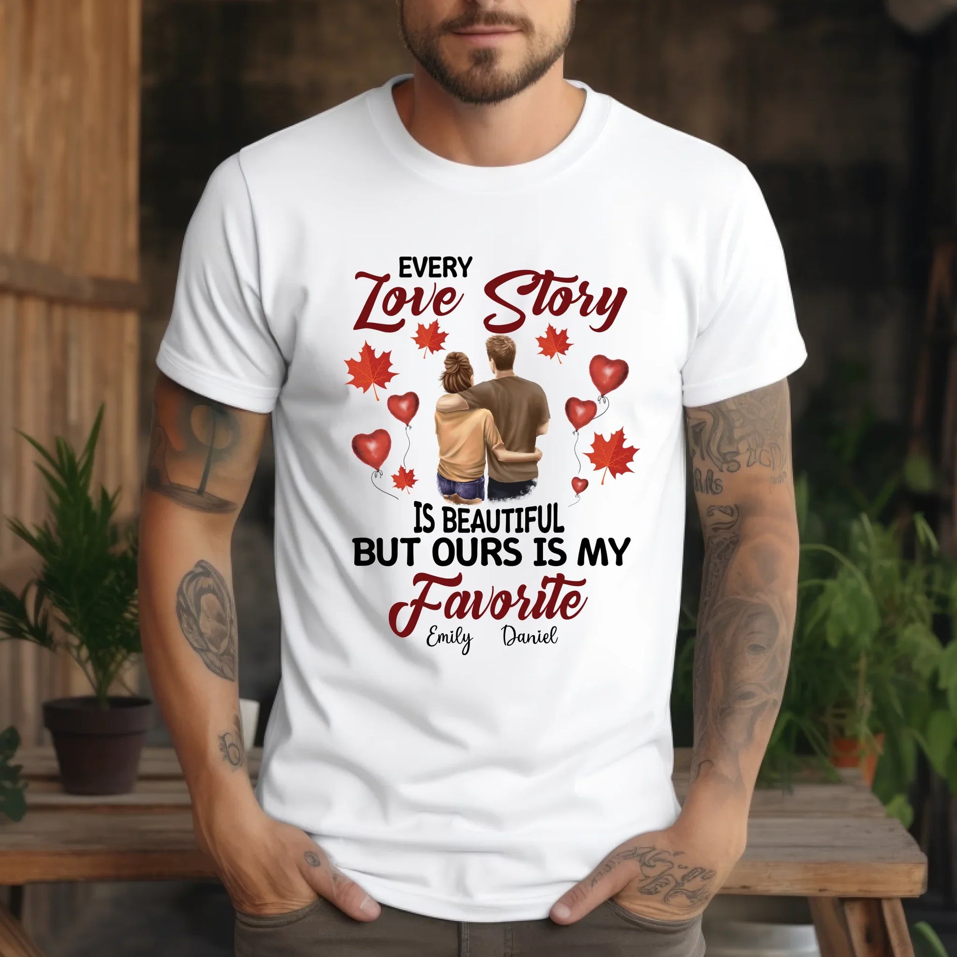 Personalized Couple Shirt – Every Love Story Is Beautiful, Ours Is My Favorite Hoodie, Sweatshirt (Image 3)