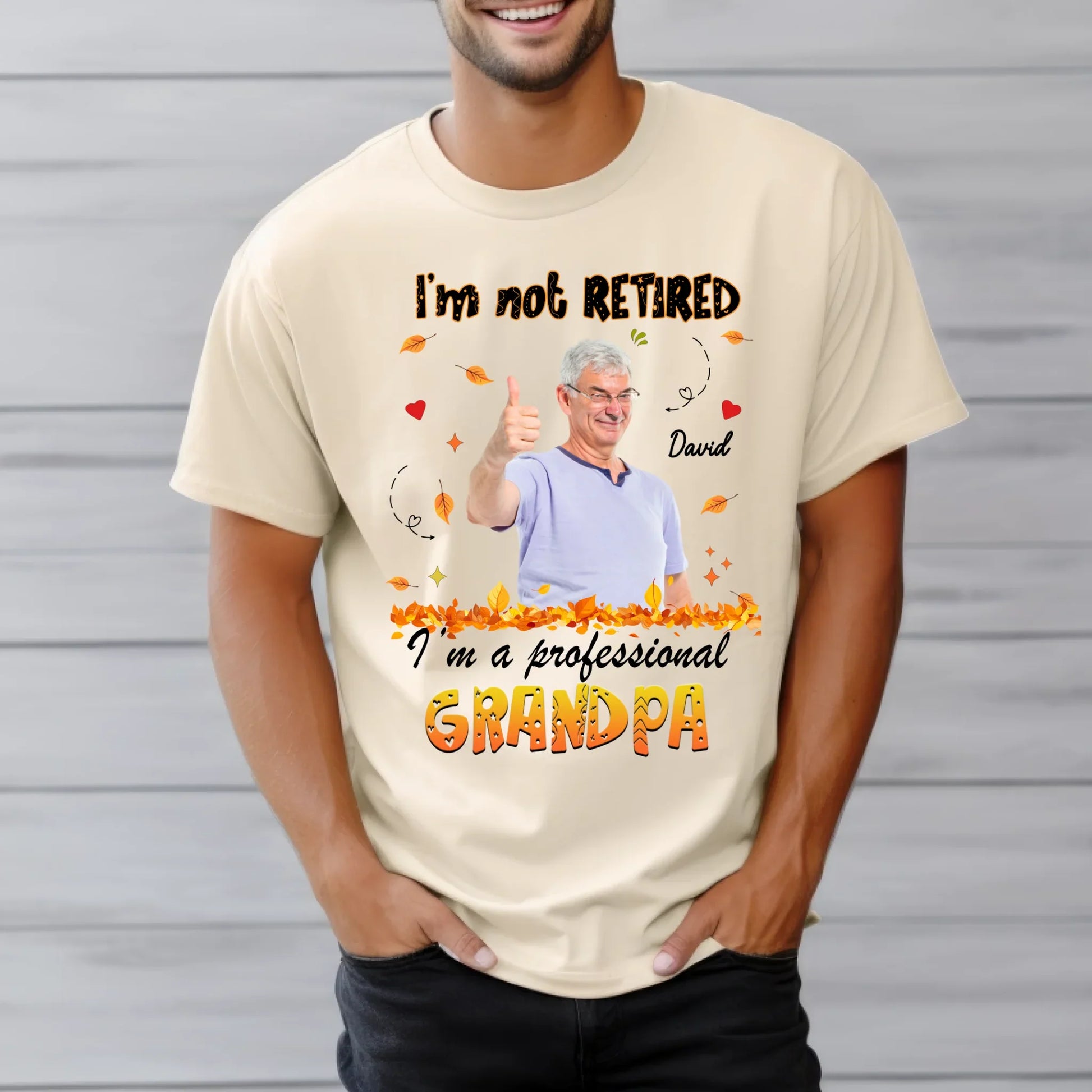 Personalized Thanksgiving Shirt – “I’m Not Retired, I’m a Professional Grandma/Grandpa” with Custom Photo &... (Image 5)