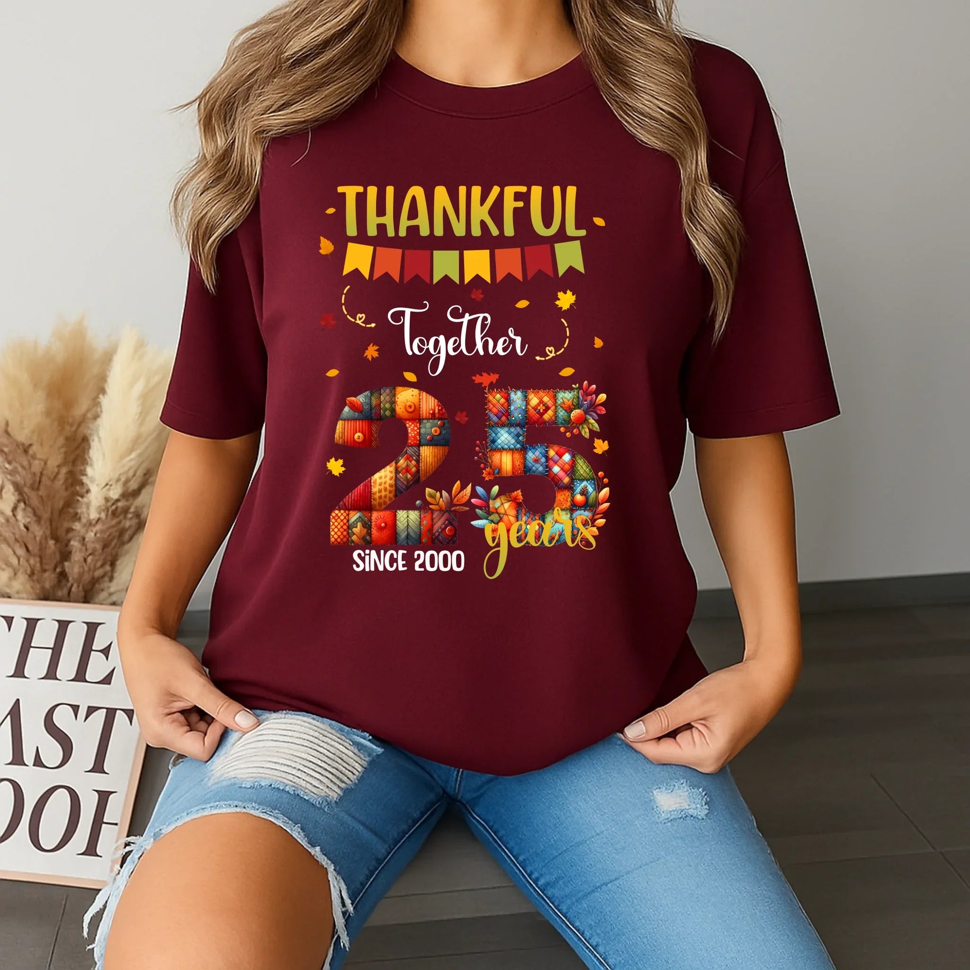 Personalized Anniversary Shirt – Thankful Together Since [Year] – Custom Years Together Tee Hoodie, Sweatshirt (Image 1)