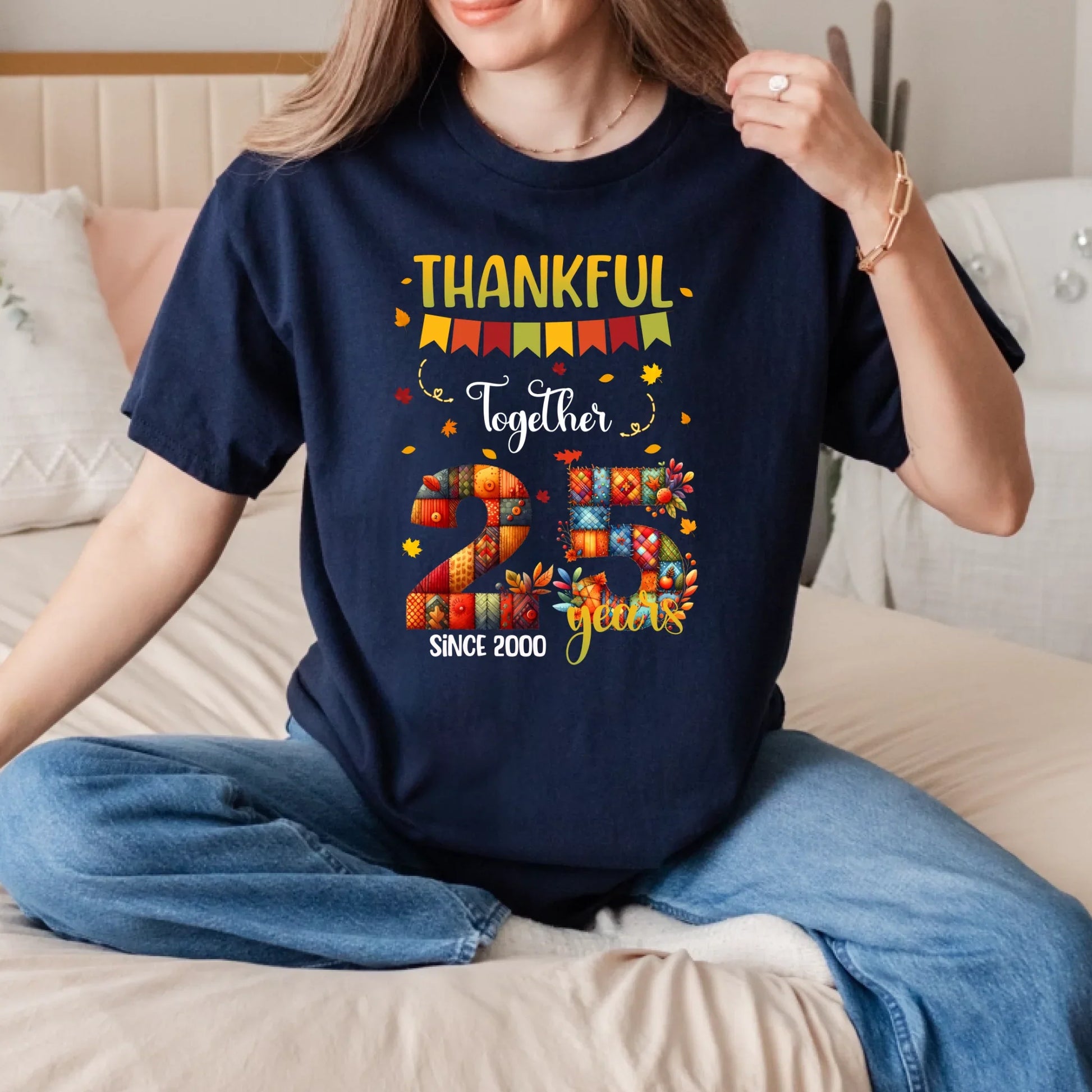 Personalized Anniversary Shirt – Thankful Together Since [Year] – Custom Years Together Tee Hoodie, Sweatshirt (Image 4)