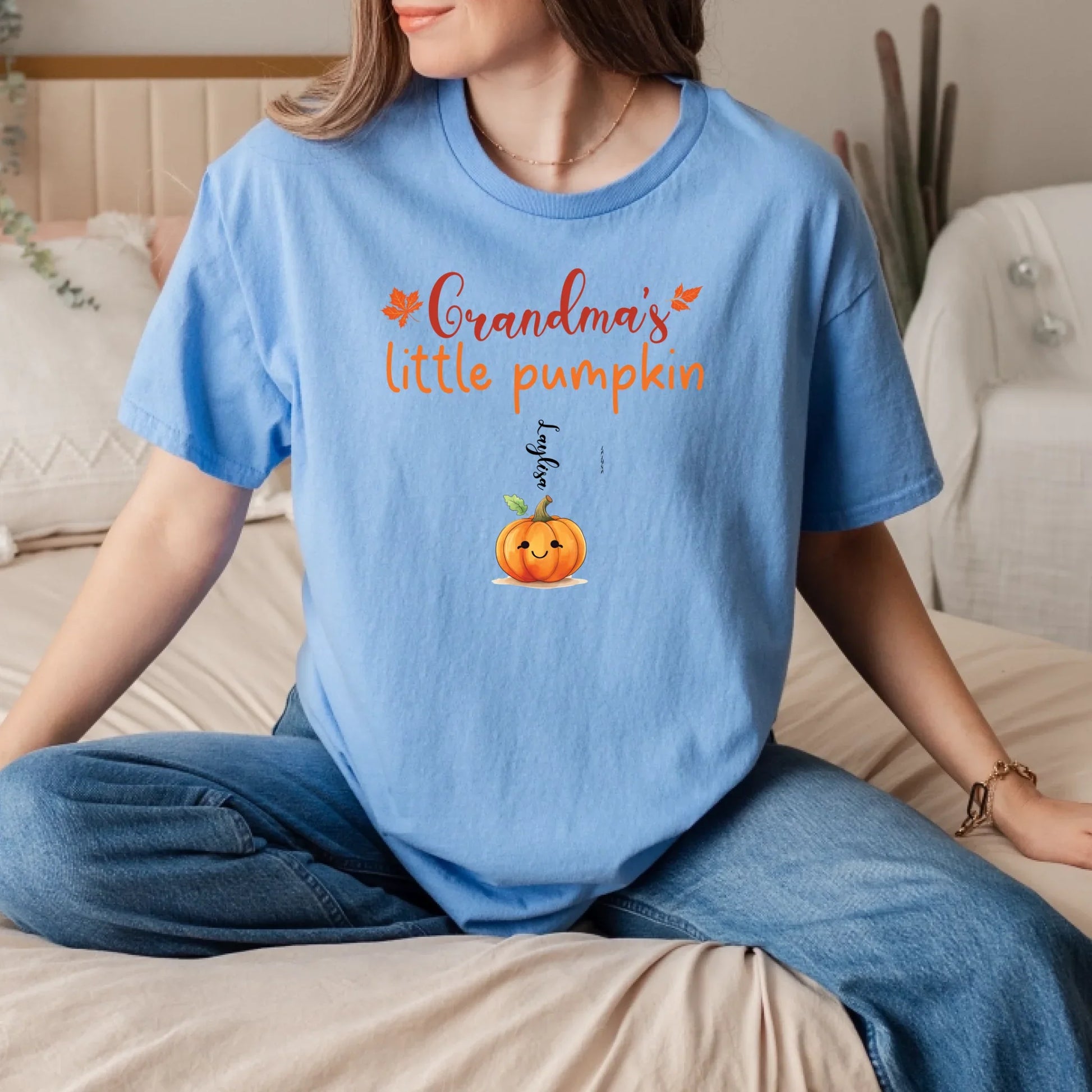Personalized Grandma’s Little Pumpkins Shirt – Custom Grandkids Names Tee Hoodie, Sweatshirt | InkThreadWorks.com (Image 4)