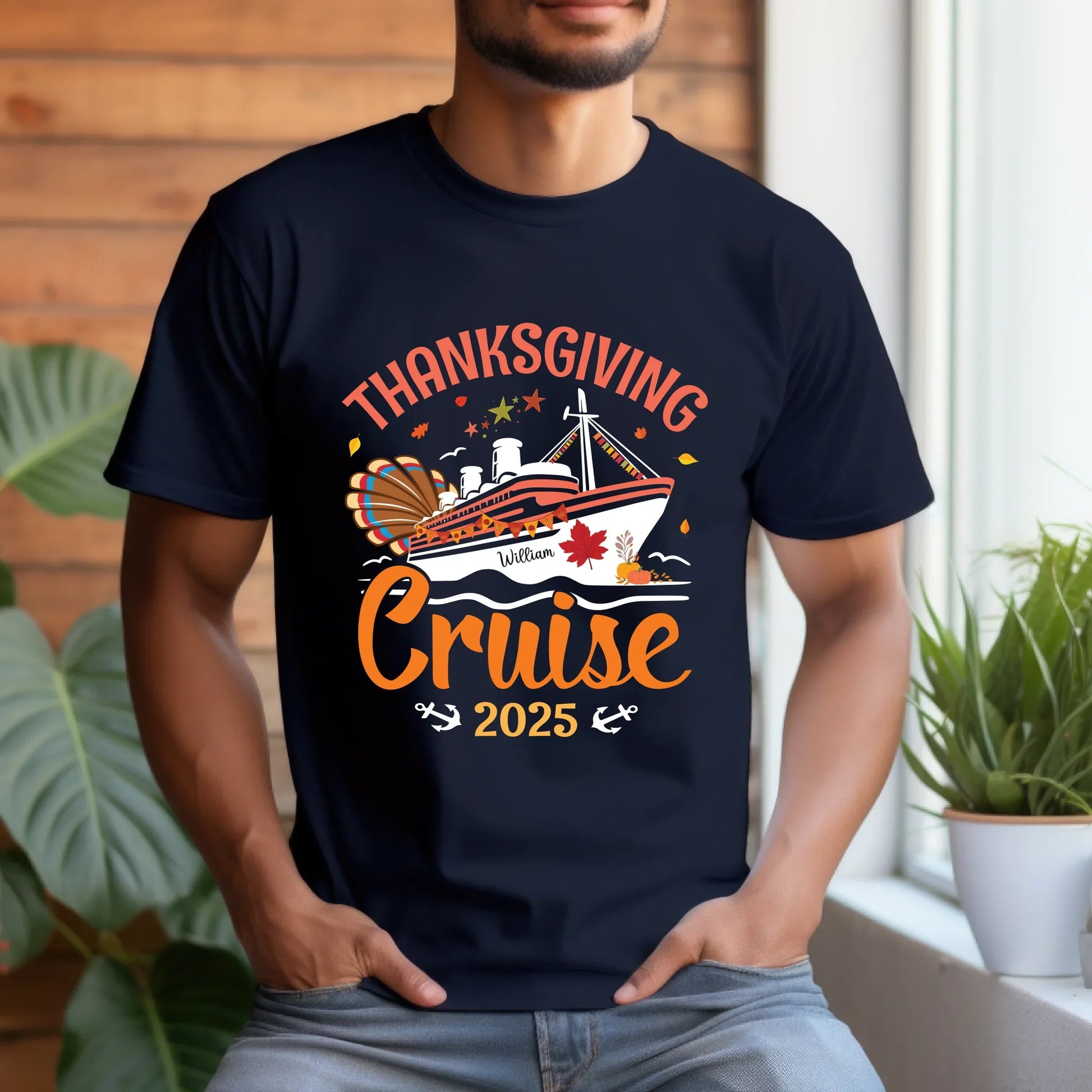 Personalized Thanksgiving Cruise 2025 Shirt – Custom Name Tee Hoodie, Sweatshirt | InkThreadWorks.com (Image 2)