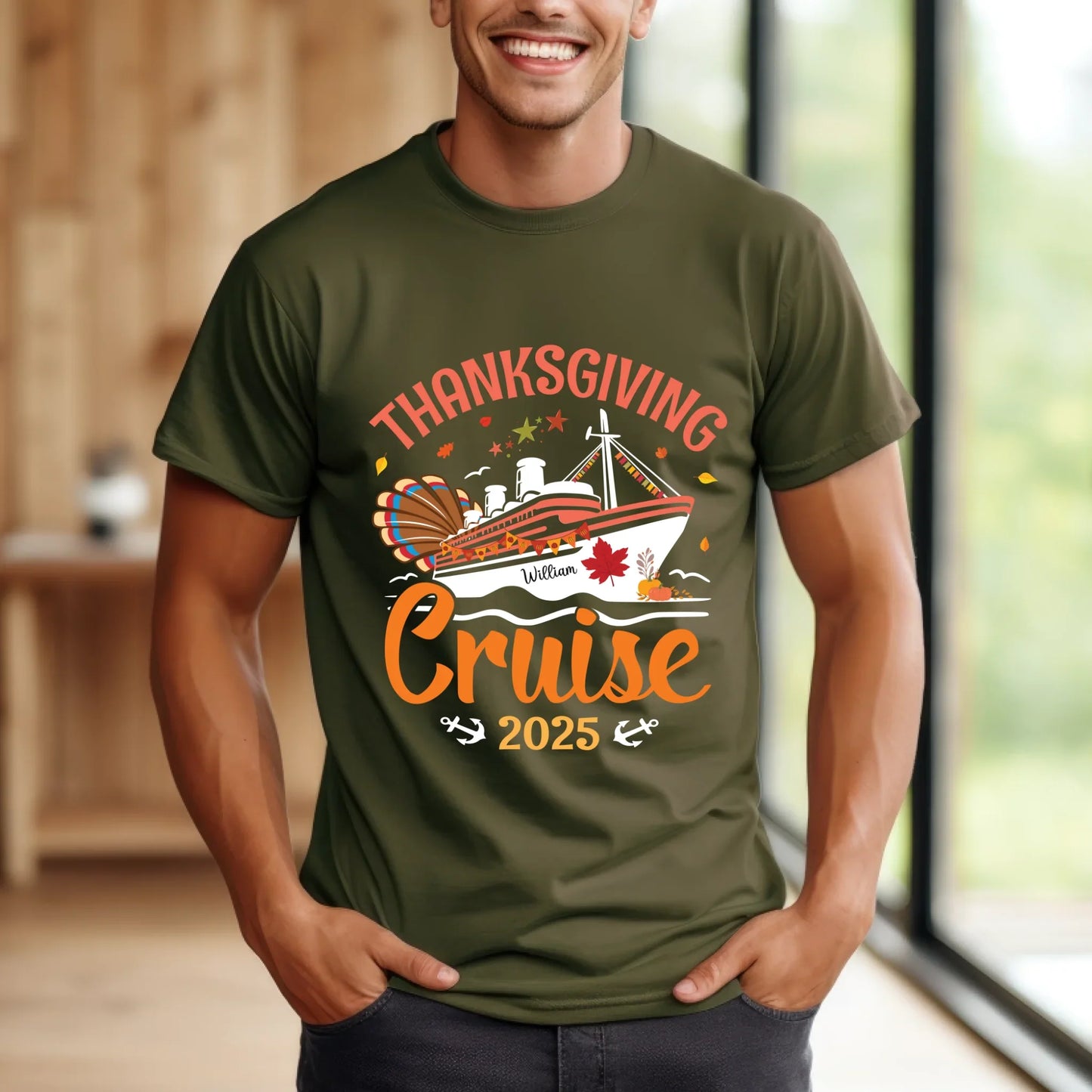 Personalized Thanksgiving Cruise 2025 Shirt – Custom Name Tee Hoodie, Sweatshirt | InkThreadWorks.com (Image 3)
