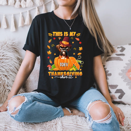 Personalized Thanksgiving Dog Shirt – Custom Pet & Name, Gift for Dog Lovers Hoodie, Sweatshirt (Image 1)