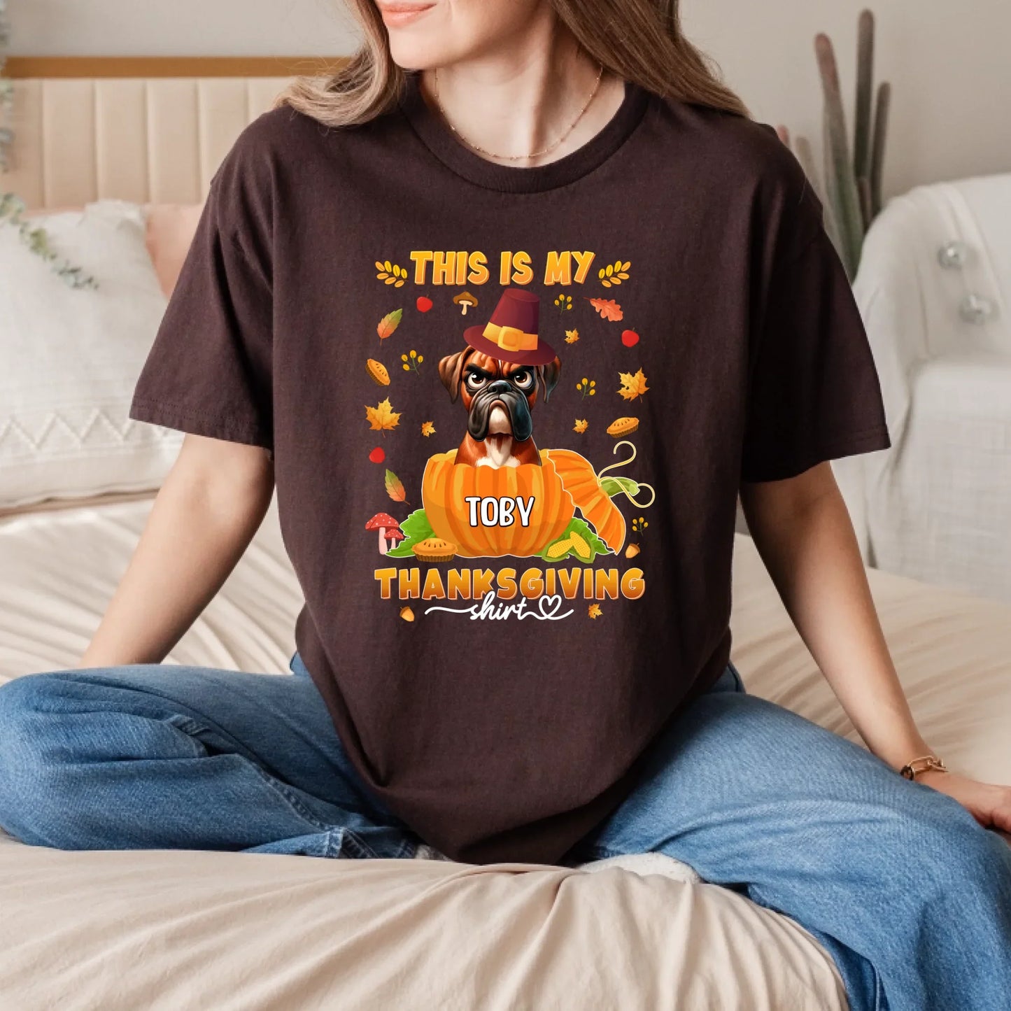 Personalized Thanksgiving Dog Shirt – Custom Pet & Name, Gift for Dog Lovers Hoodie, Sweatshirt (Image 5)