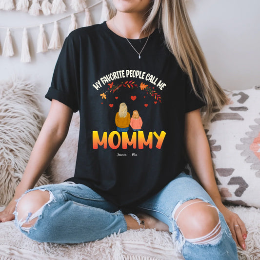 Personalized Thanksgiving Mommy Shirt – My Favorite People Call Me Mommy – Custom Kids Names & Characters... (Image 1)