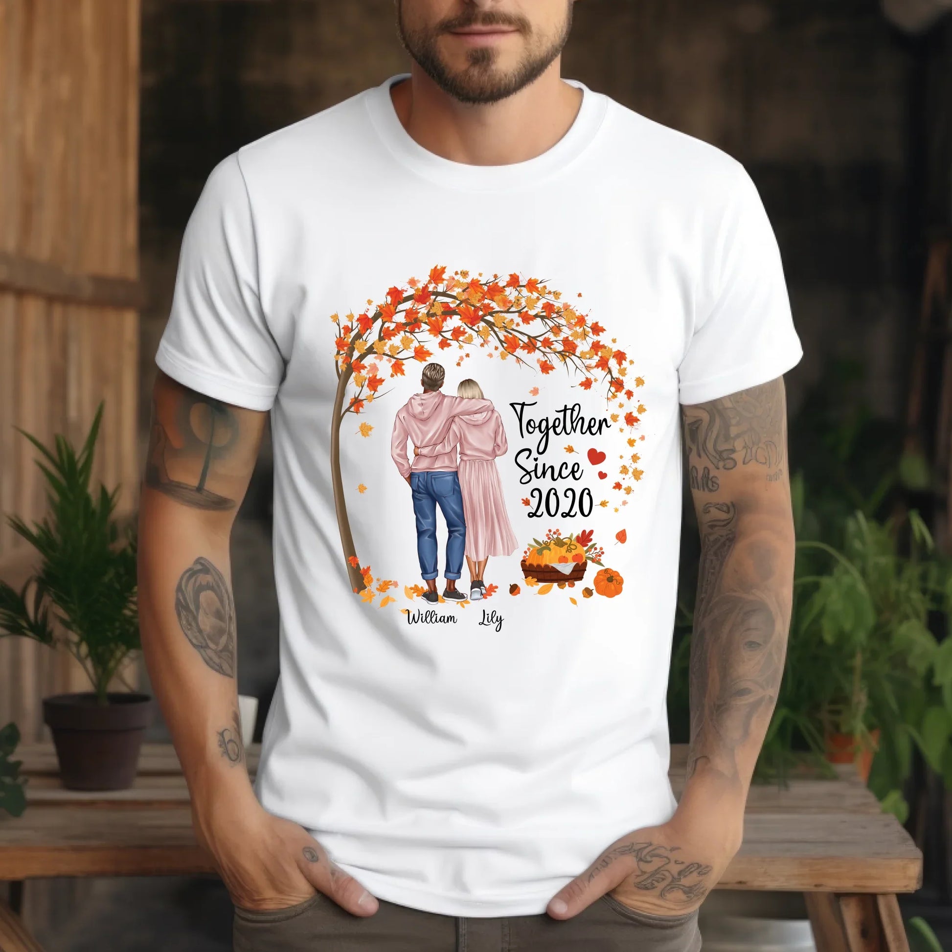 Personalized Couple Shirt – Together Since [Year] – Custom Names & Characters Hoodie, Sweatshirt (Image 3)