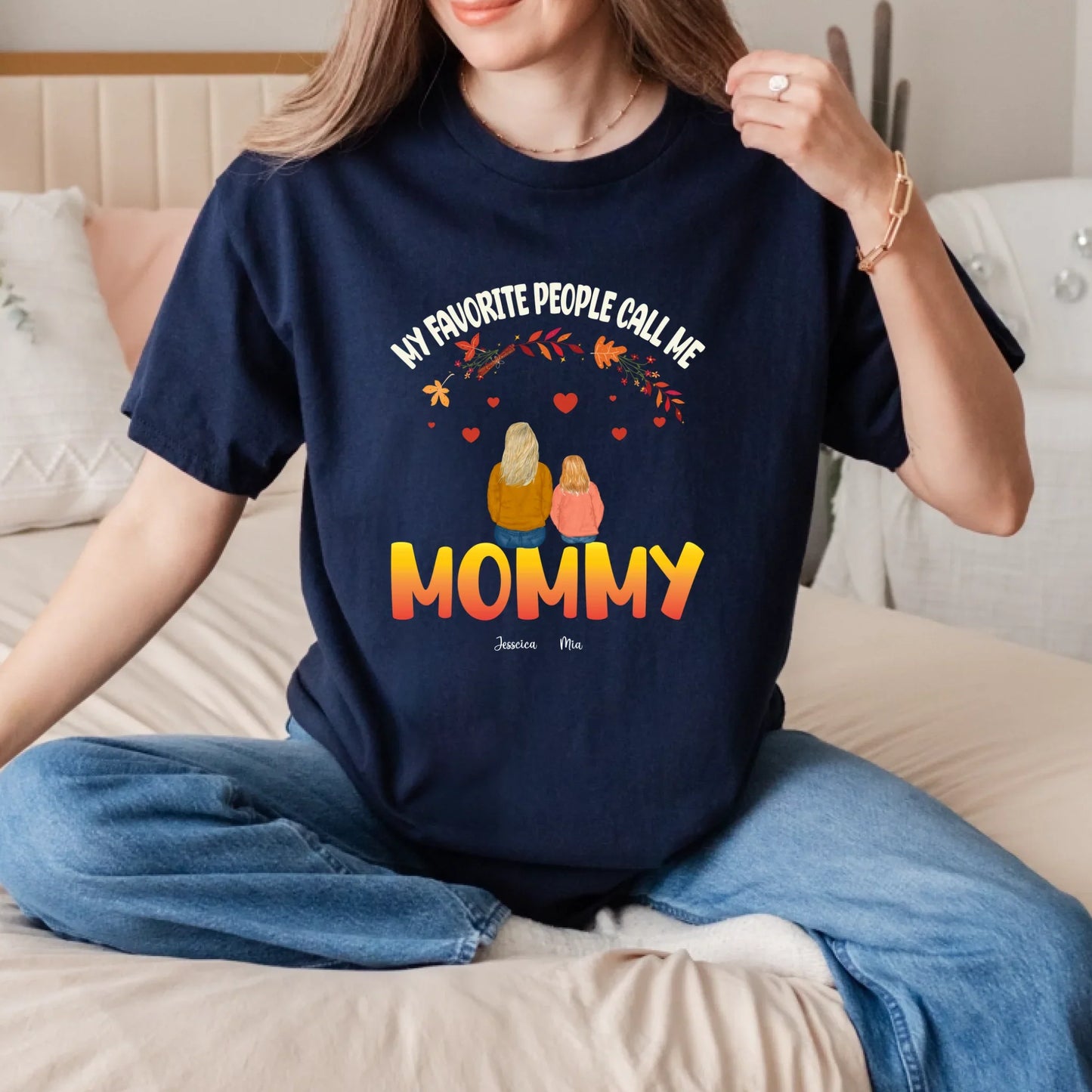 Personalized Thanksgiving Mommy Shirt – My Favorite People Call Me Mommy – Custom Kids Names & Characters... (Image 3)