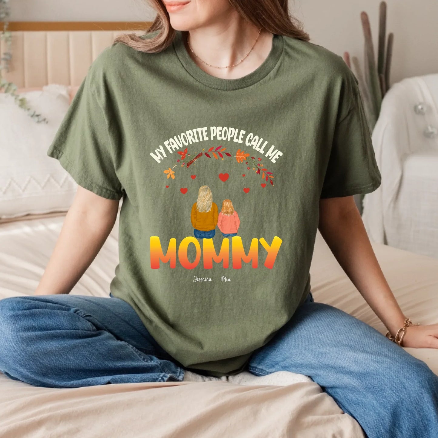Personalized Thanksgiving Mommy Shirt – My Favorite People Call Me Mommy – Custom Kids Names & Characters... (Image 4)