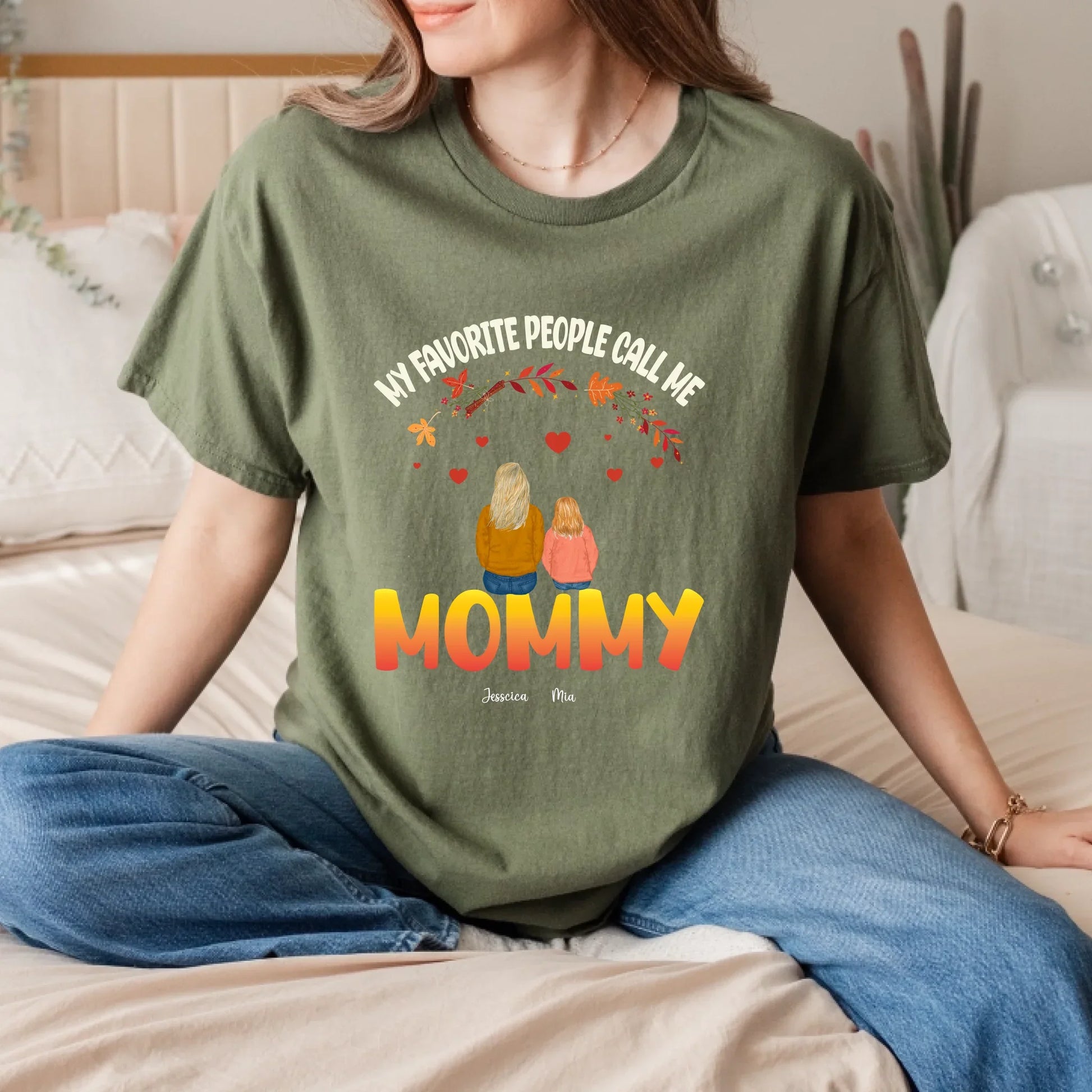 Personalized Thanksgiving Mommy Shirt – My Favorite People Call Me Mommy – Custom Kids Names & Characters... (Image 4)