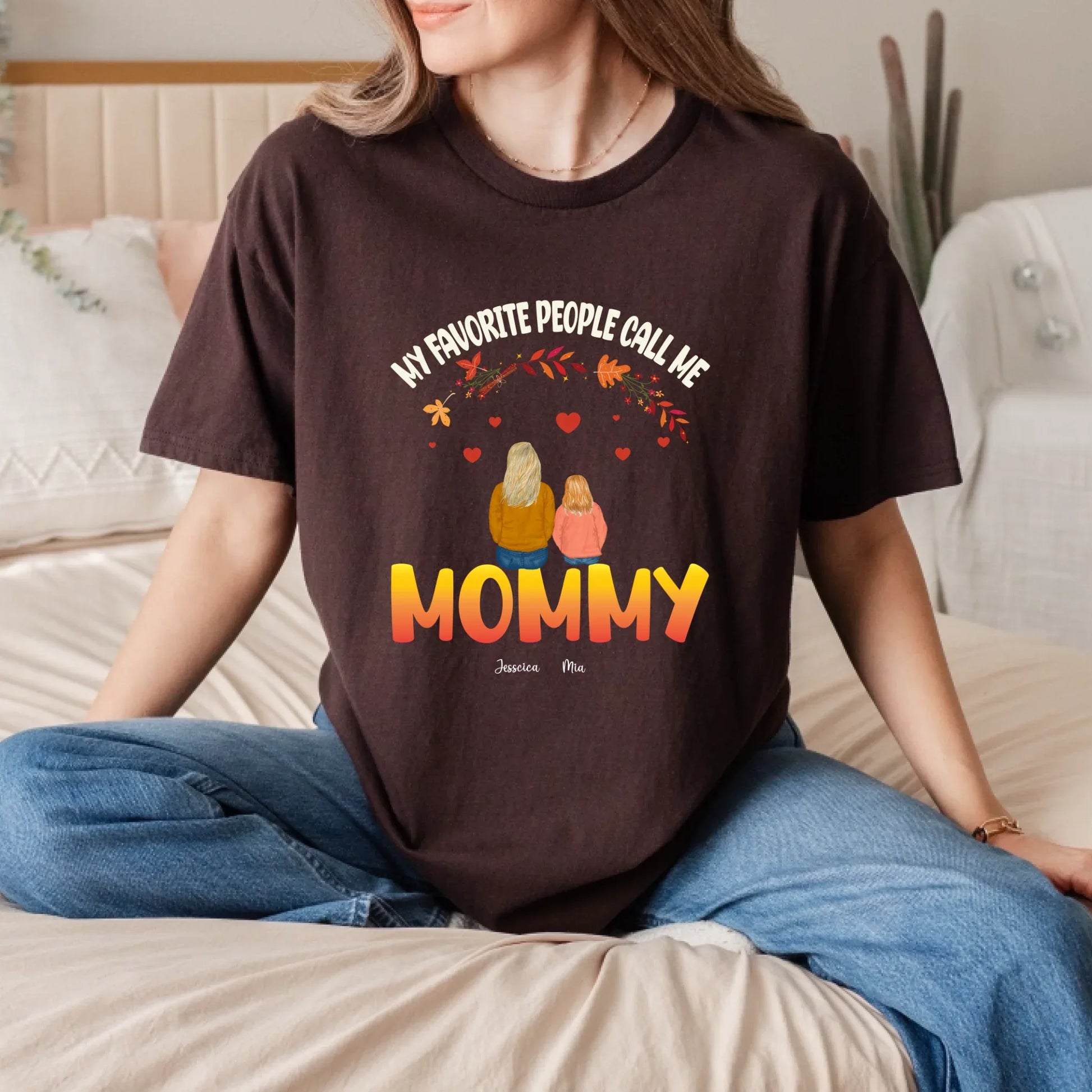 Personalized Thanksgiving Mommy Shirt – My Favorite People Call Me Mommy – Custom Kids Names & Characters... (Image 5)