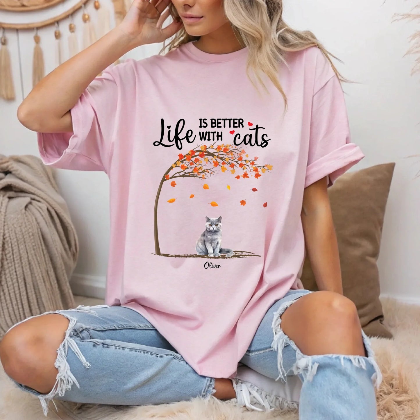Personalized Thanksgiving Cat Shirt – Life Is Better With Cats – Custom Cat Breeds, Names & Quantity Hoodie,... (Image 2)