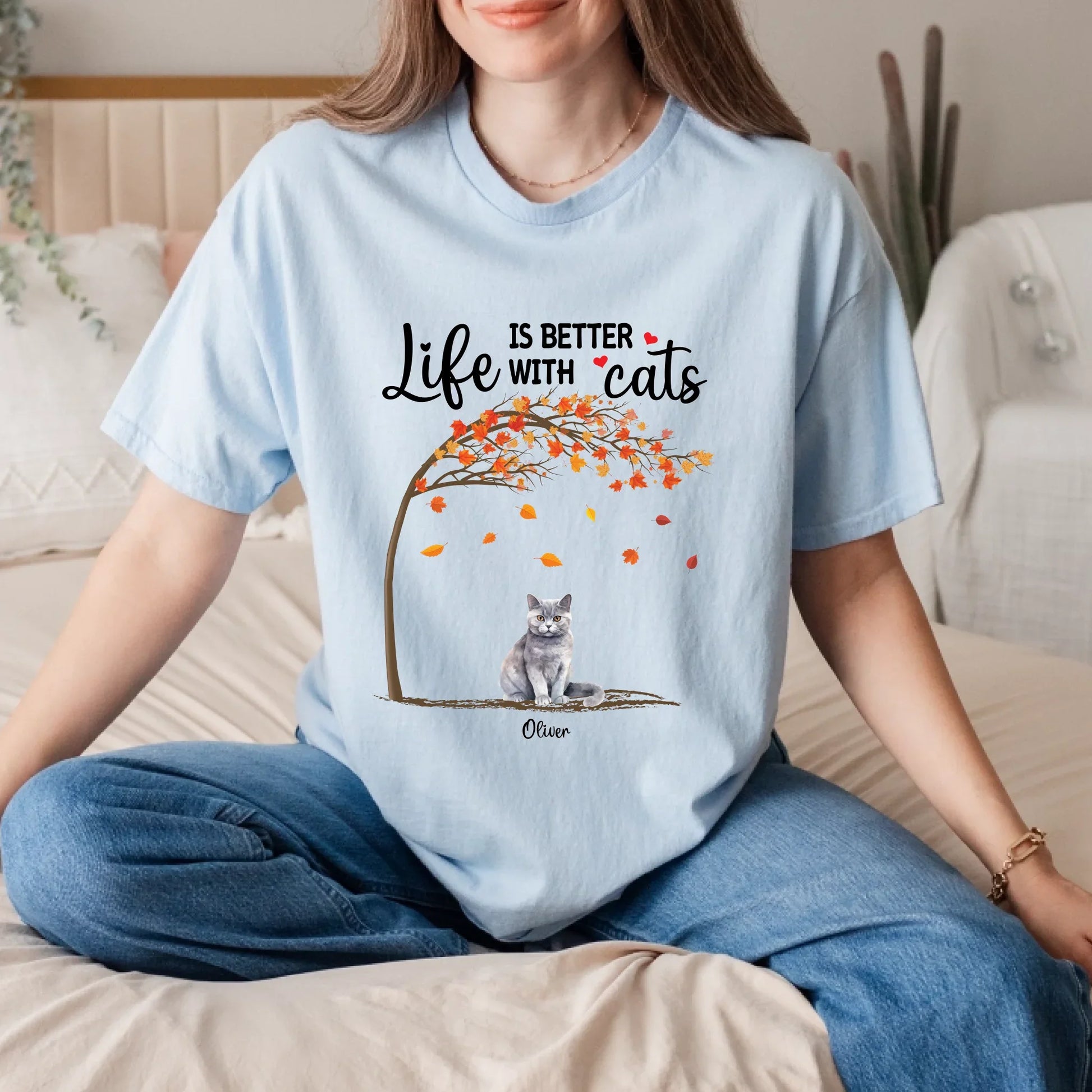 Personalized Thanksgiving Cat Shirt – Life Is Better With Cats – Custom Cat Breeds, Names & Quantity Hoodie,... (Image 3)