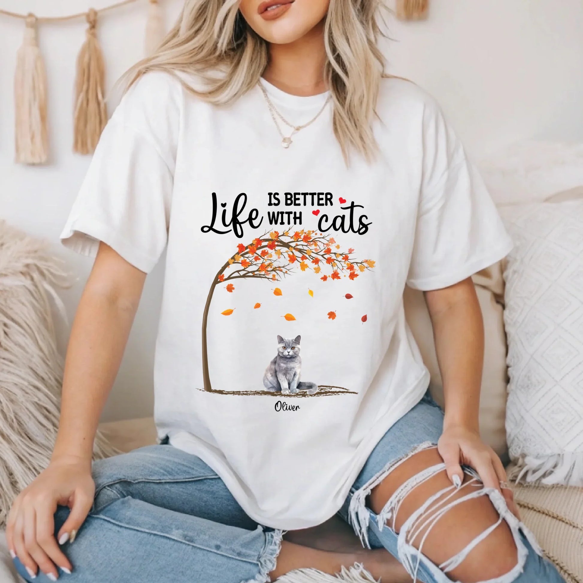 Personalized Thanksgiving Cat Shirt – Life Is Better With Cats – Custom Cat Breeds, Names & Quantity Hoodie,... (Image 4)