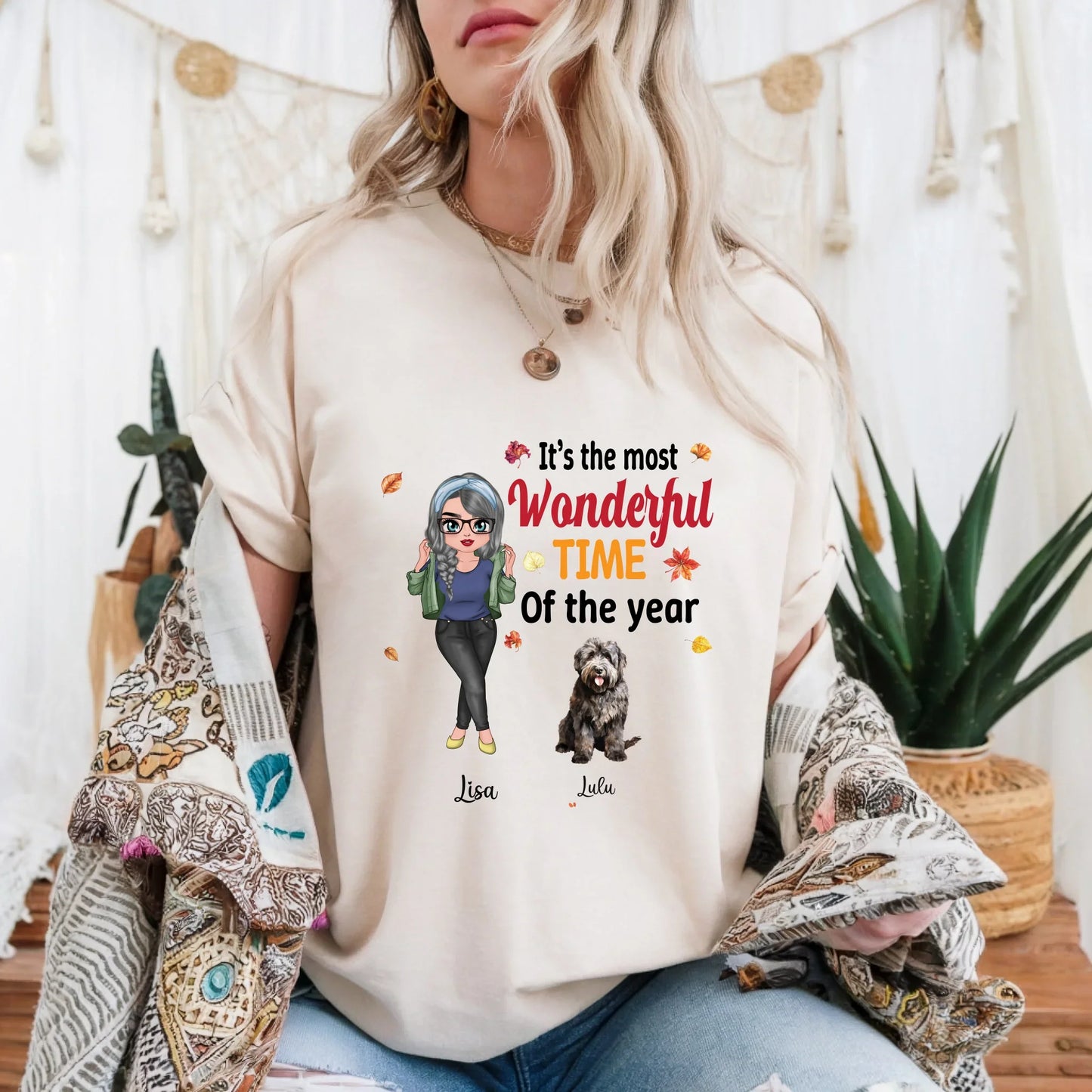 Personalized Thanksgiving Shirt – Custom Pets & Names – Fall Dog Mom Tee Hoodie, Sweatshirt | InkThreadWorks.com (Image 1)
