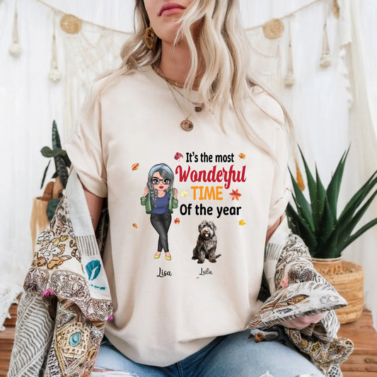 Personalized Thanksgiving Shirt – Custom Pets & Names – Fall Dog Mom Tee Hoodie, Sweatshirt | InkThreadWorks.com (Image 1)