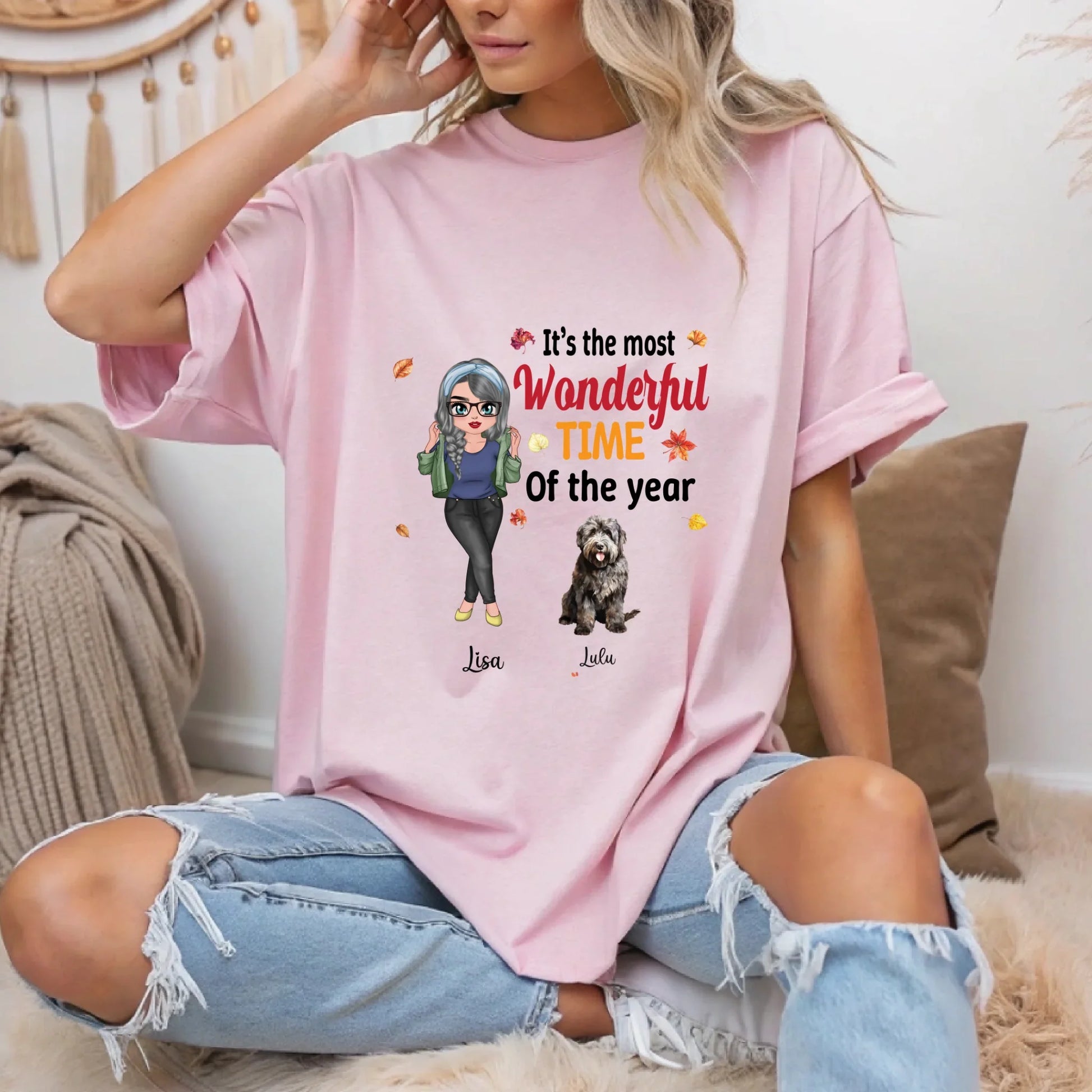Personalized Thanksgiving Shirt – Custom Pets & Names – Fall Dog Mom Tee Hoodie, Sweatshirt | InkThreadWorks.com (Image 2)