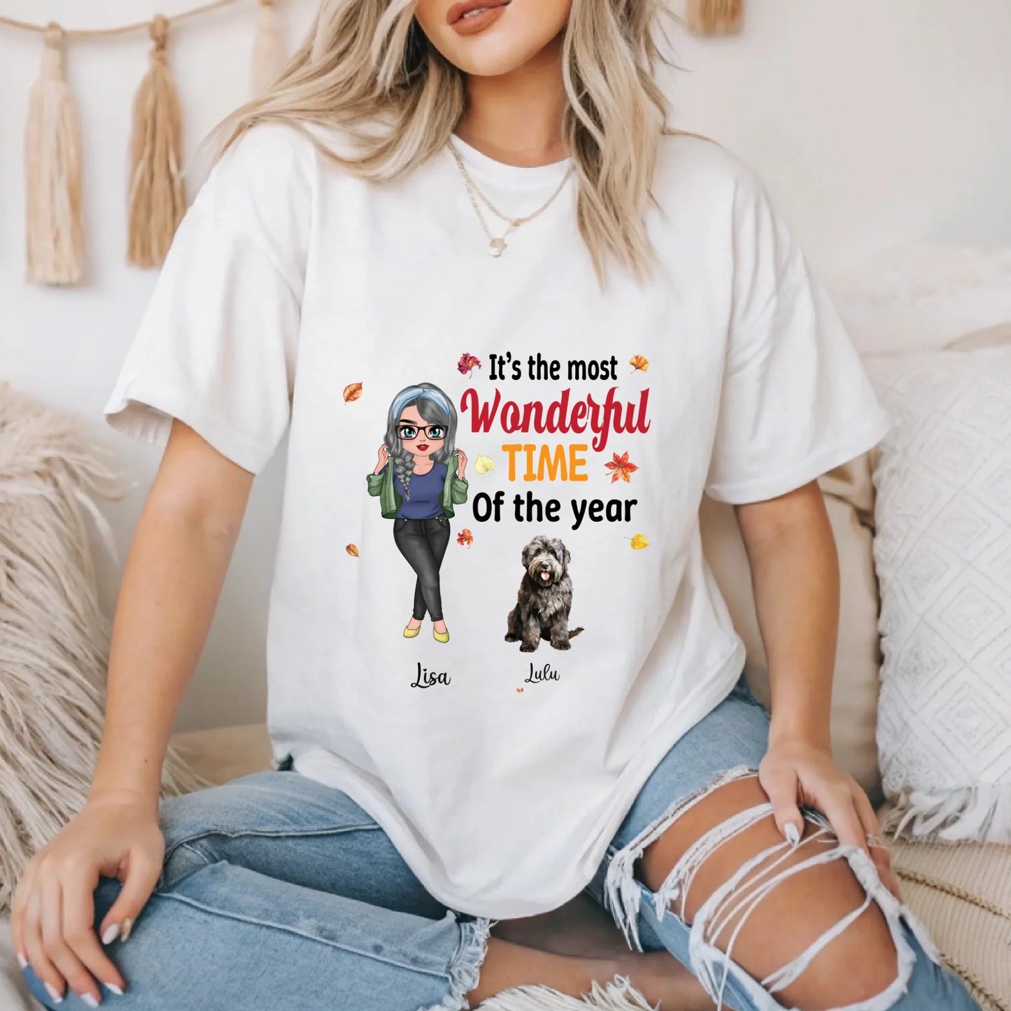 Personalized Thanksgiving Shirt – Custom Pets & Names – Fall Dog Mom Tee Hoodie, Sweatshirt | InkThreadWorks.com (Image 4)