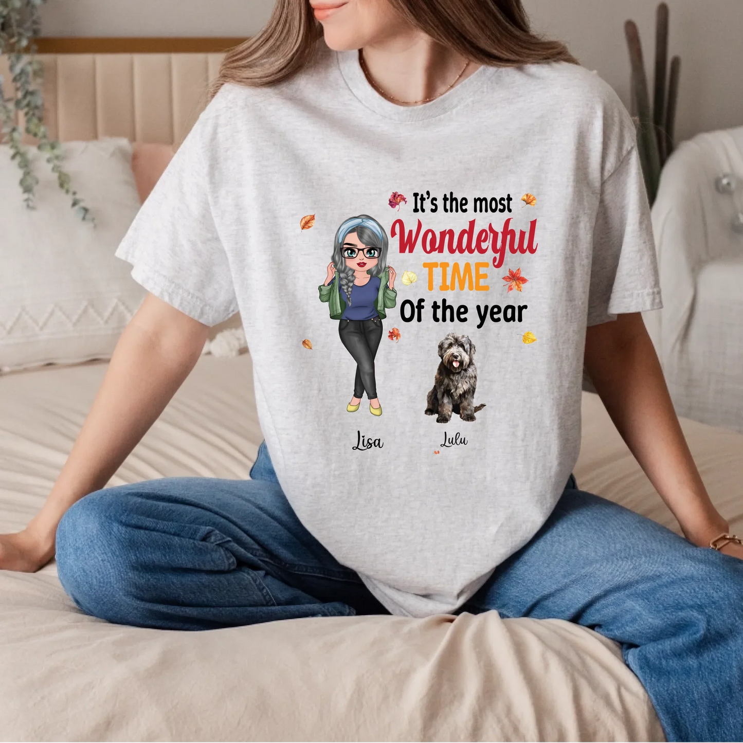 Personalized Thanksgiving Shirt – Custom Pets & Names – Fall Dog Mom Tee Hoodie, Sweatshirt | InkThreadWorks.com (Image 5)