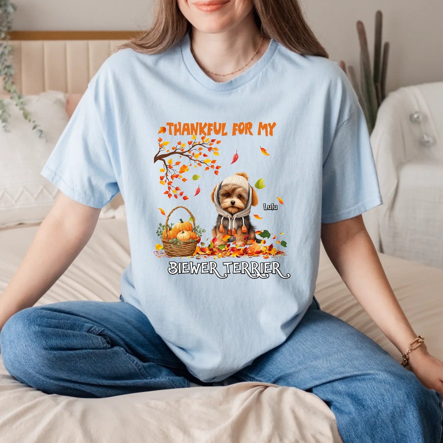 Personalized Thanksgiving T-Shirt – Thankful for My Cat or Dog – Custom Pet Name & Breed Gift Hoodie, Sweatshirt (Image 3)