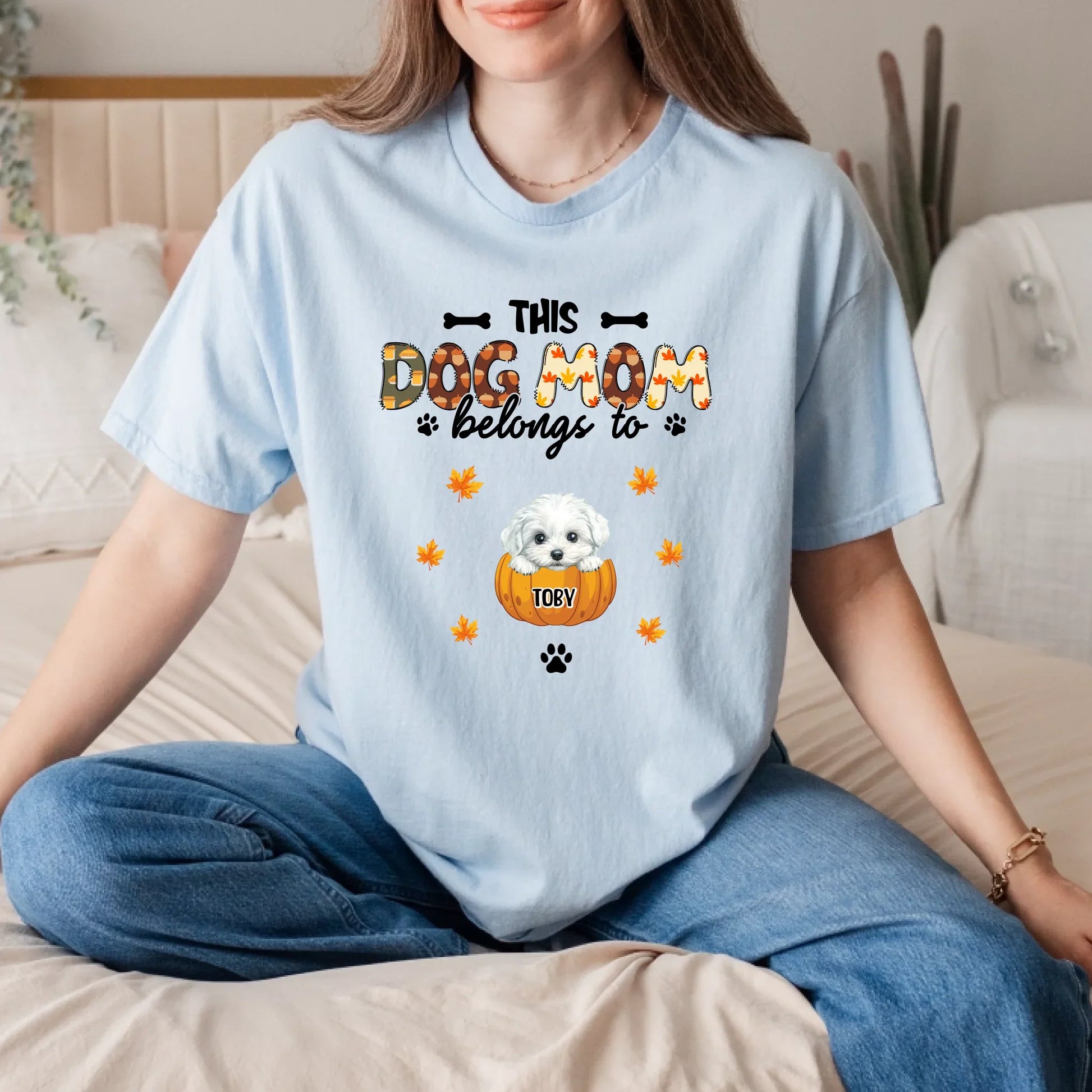 Personalized Thanksgiving Dog Mom Shirt – Custom Dog Names – Fall Pumpkin Pet Lover Tee Hoodie, Sweatshirt (Image 3)