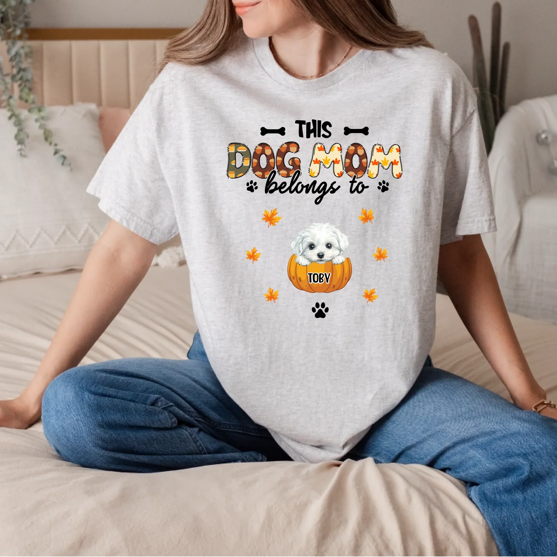 Personalized Thanksgiving Dog Mom Shirt – Custom Dog Names – Fall Pumpkin Pet Lover Tee Hoodie, Sweatshirt (Image 5)