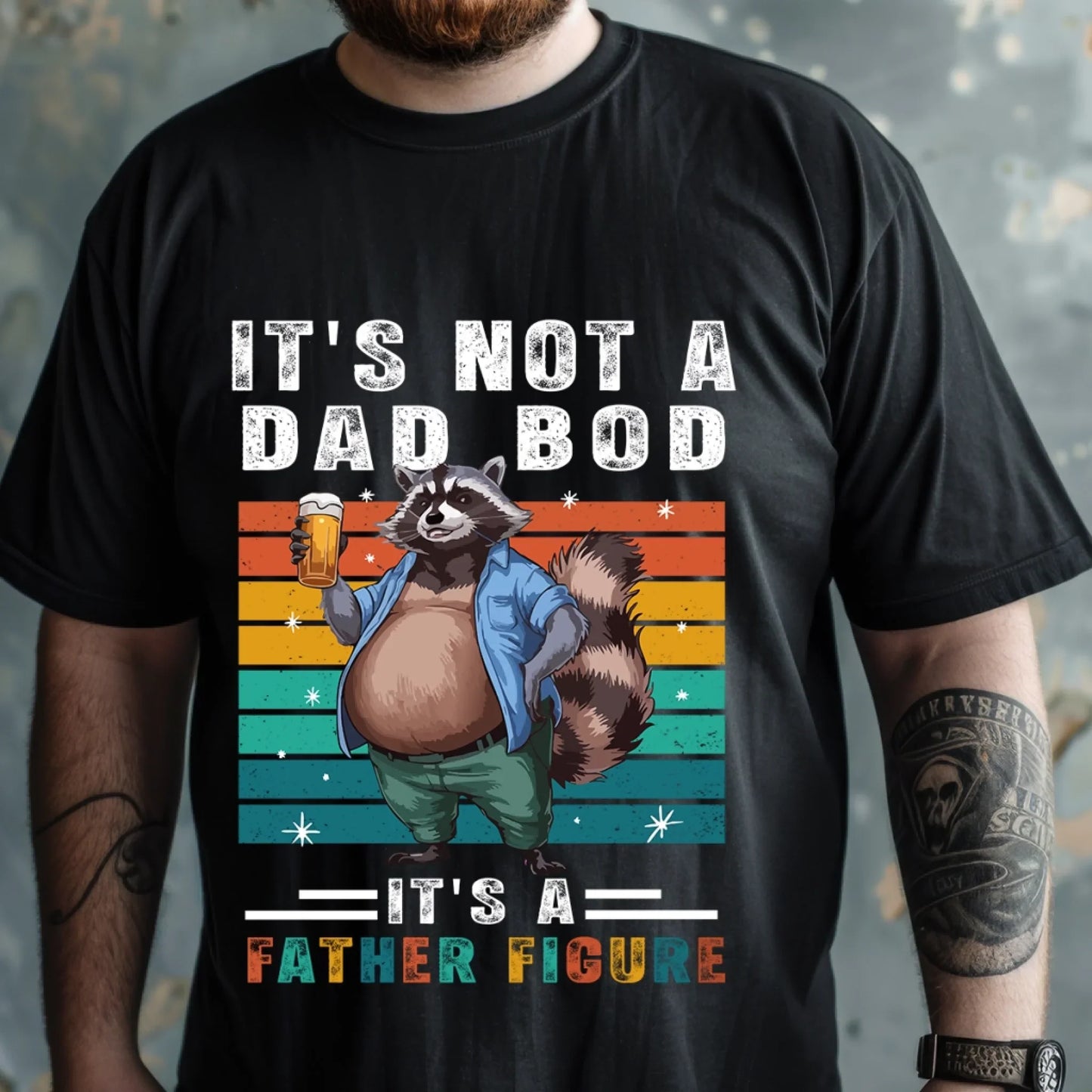 Funny Oktoberfest Dad Bod Shirt – It’s Not a Dad Bod It’s a Father Figure – Beer Festival Raccoon Tee Hoodie,... (Image 1)