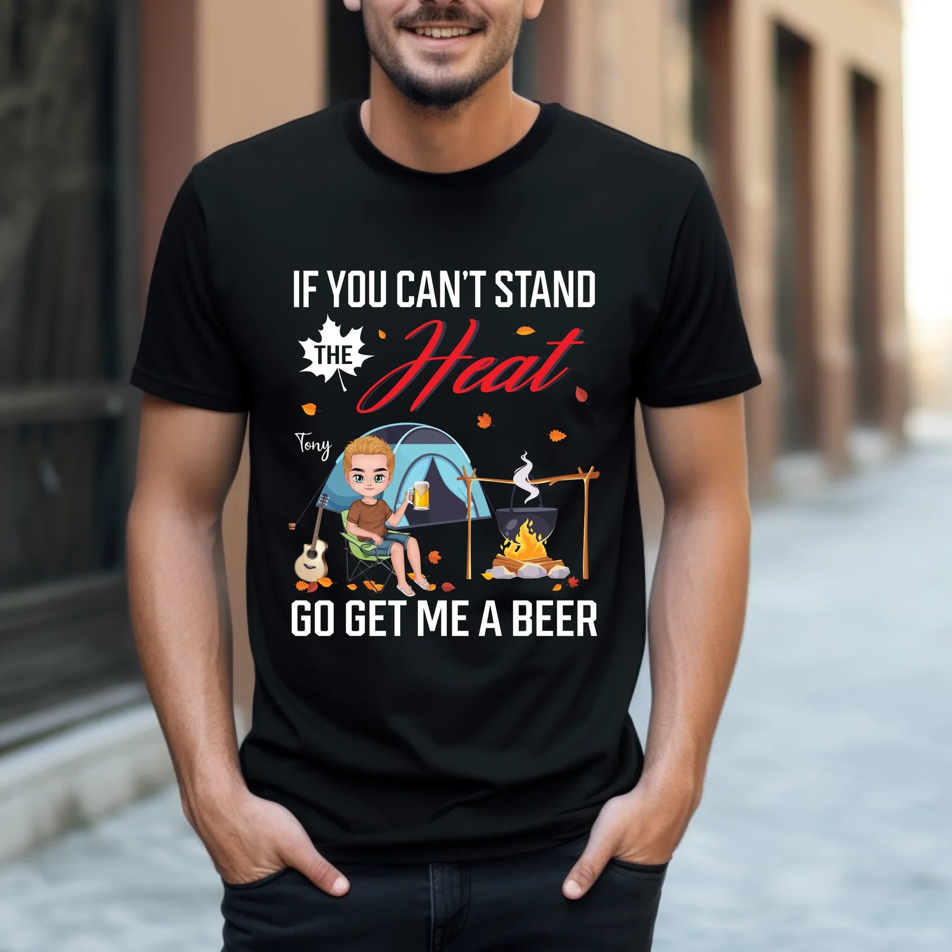 Custom Camping Beer Shirt – If You Can't Stand the Heat Go Get Me A Beer Design Hoodie, Sweatshirt (Image 1)