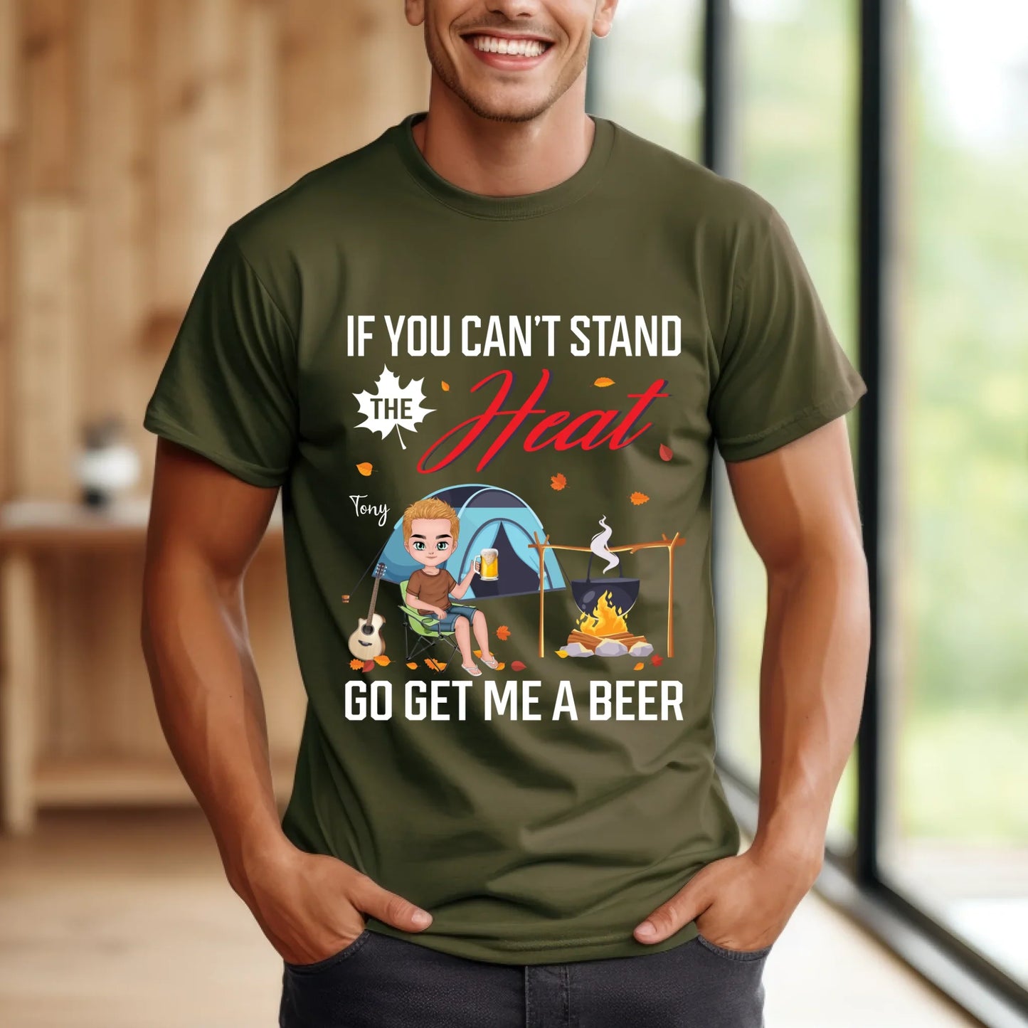 Custom Camping Beer Shirt – If You Can't Stand the Heat Go Get Me A Beer Design Hoodie, Sweatshirt (Image 3)
