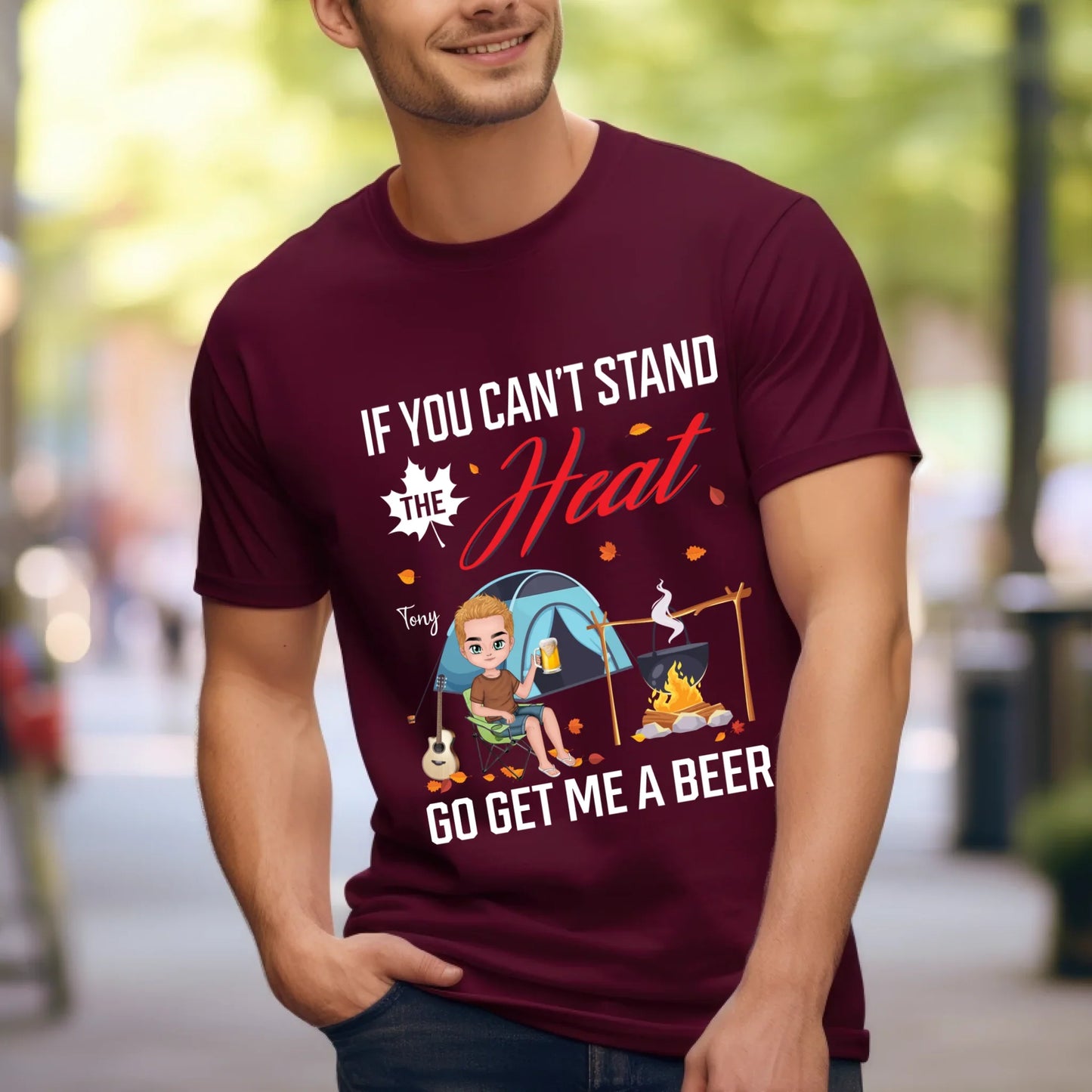 Custom Camping Beer Shirt – If You Can't Stand the Heat Go Get Me A Beer Design Hoodie, Sweatshirt (Image 4)