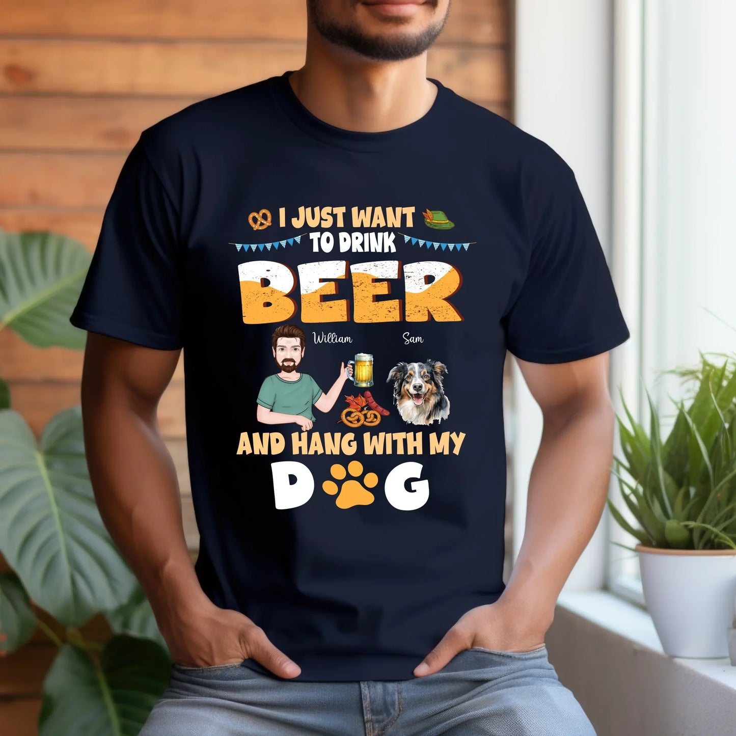 Personalized Beer and Dog Shirt – Custom Man & Pet Names – Funny Gift for Dog Lovers & Beer Fans** Hoodie,... (Image 2)